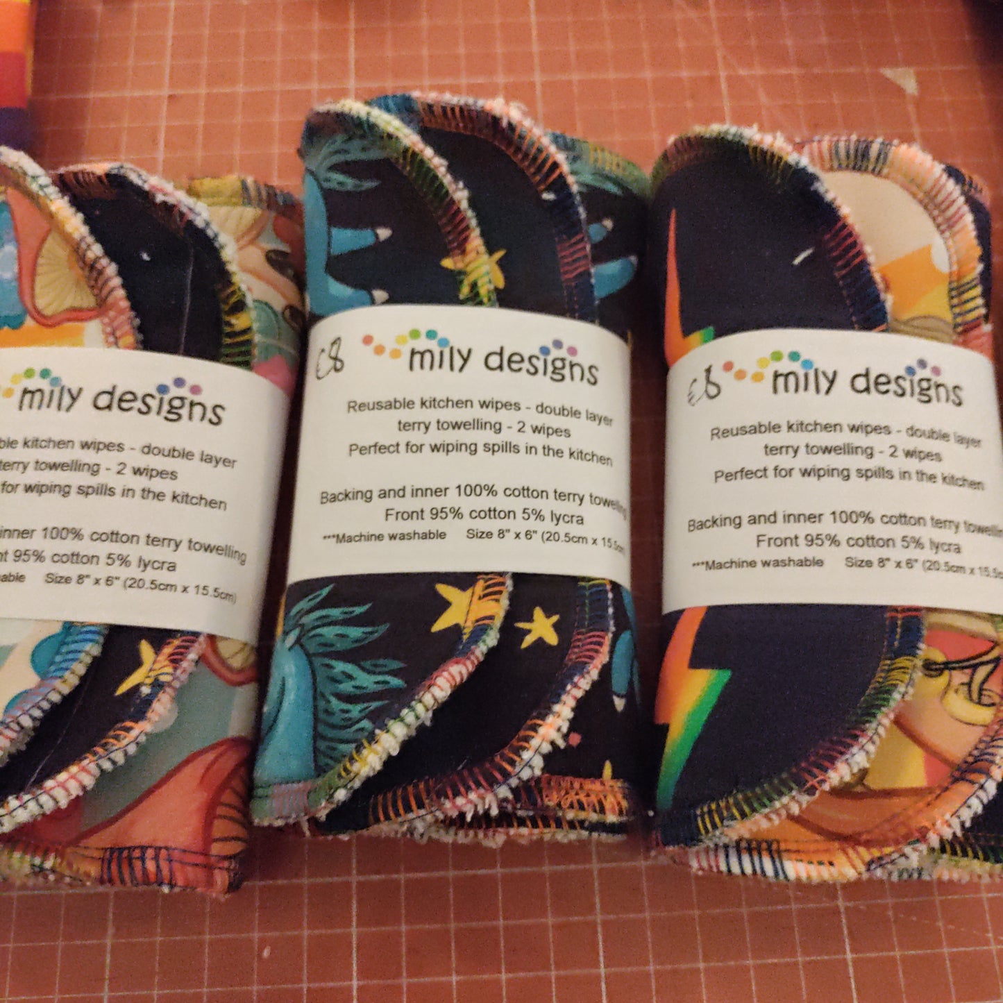 Reusable kitchen wipes