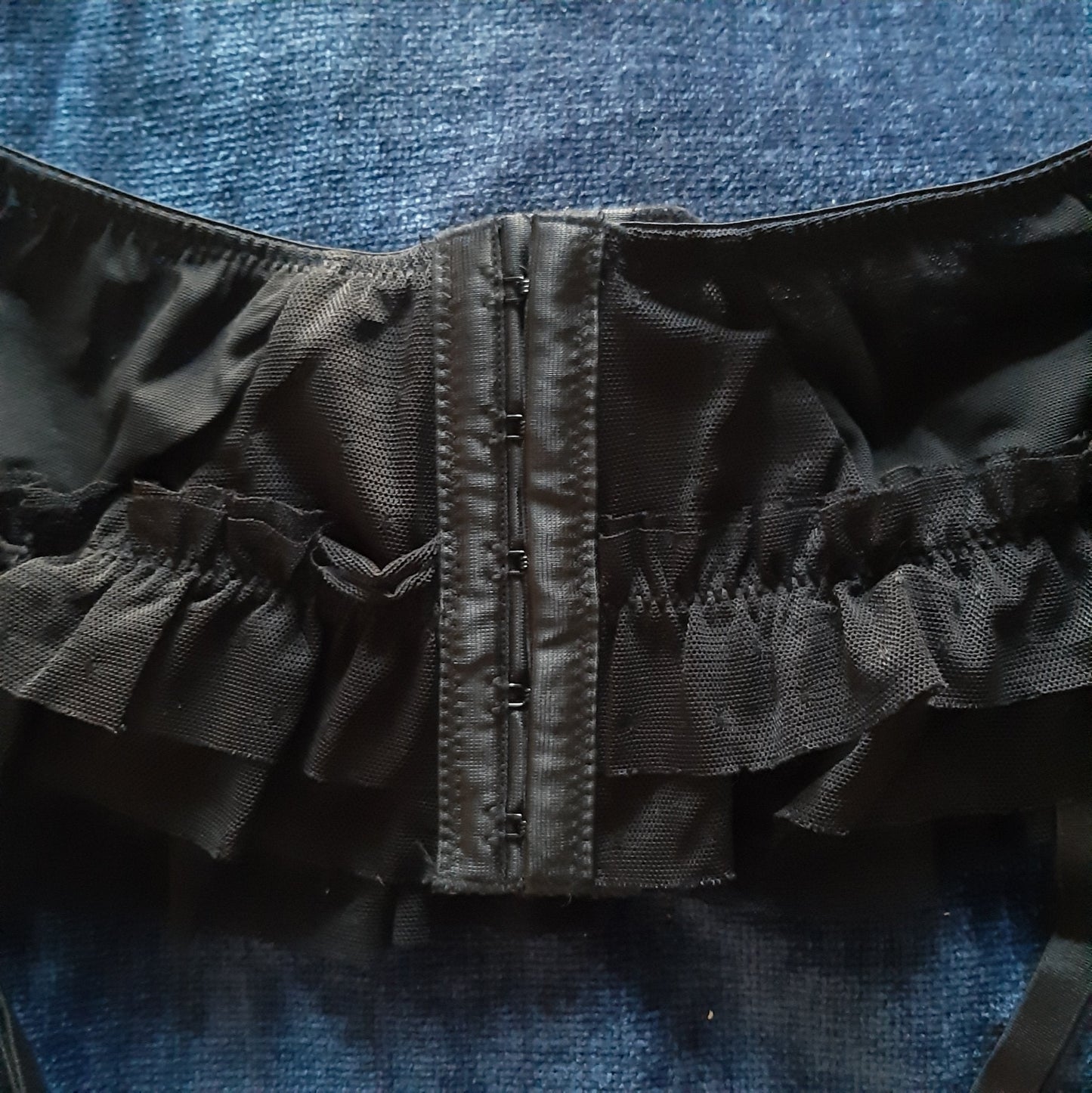 Black garter belt with ribbon tie up