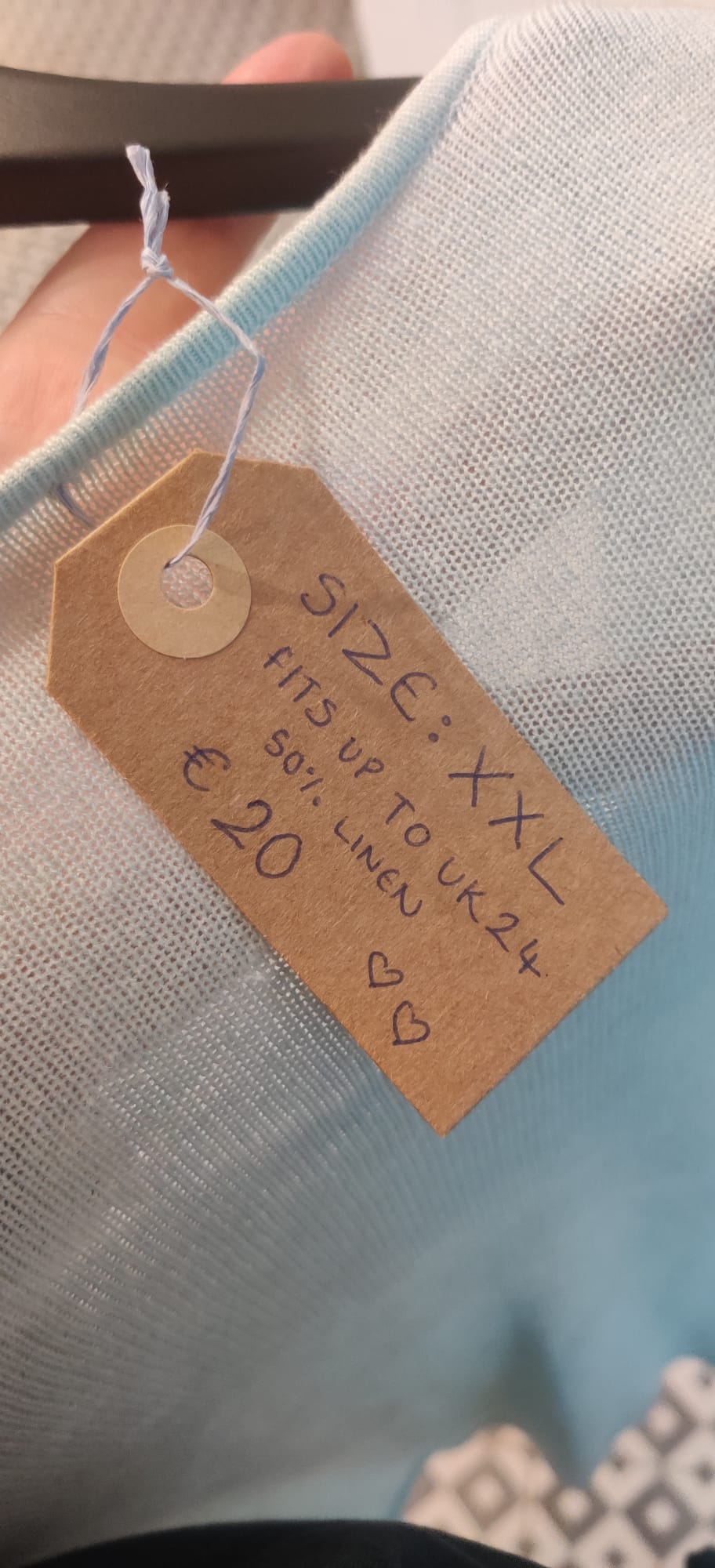 50% linen mint green cardigan UK 22/24