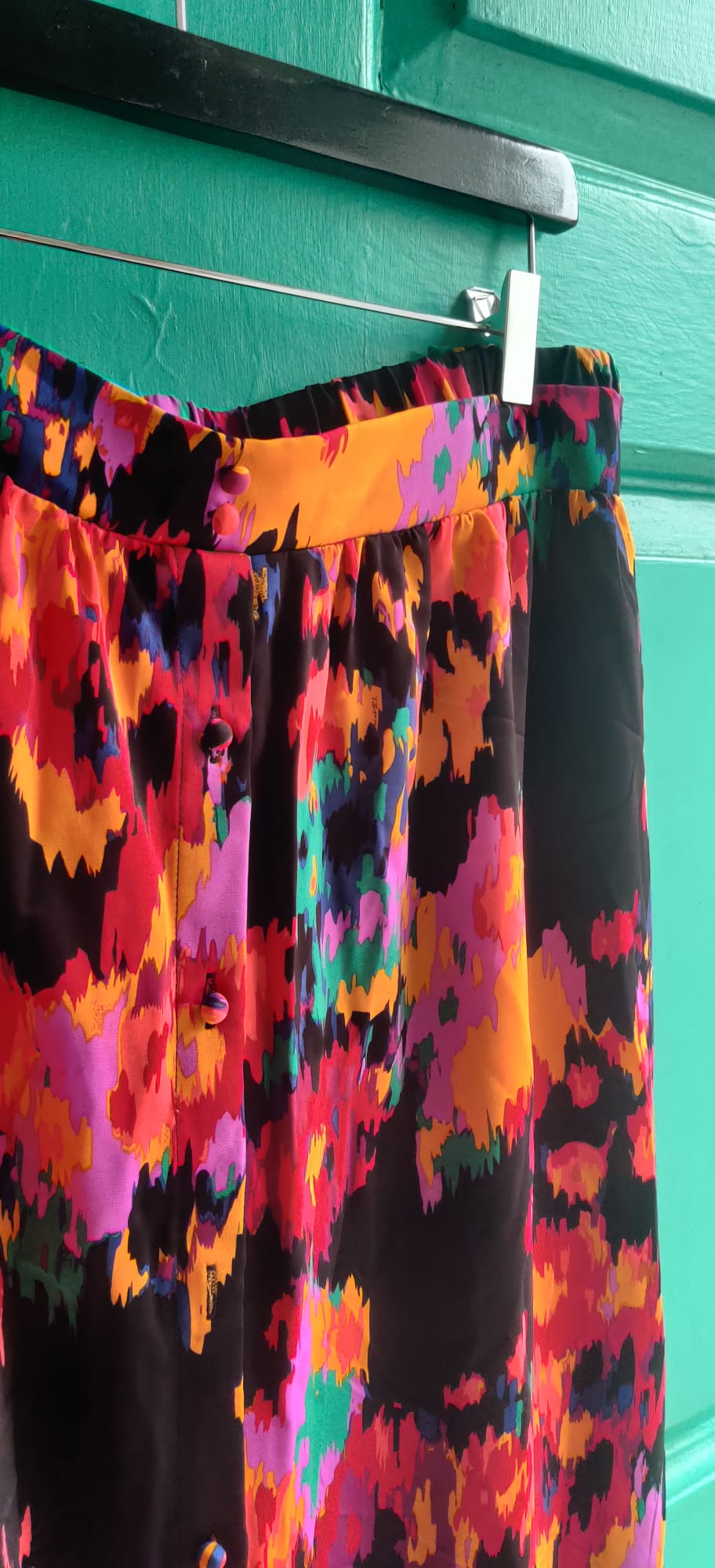 Pink, orange, green midi skirt size 30