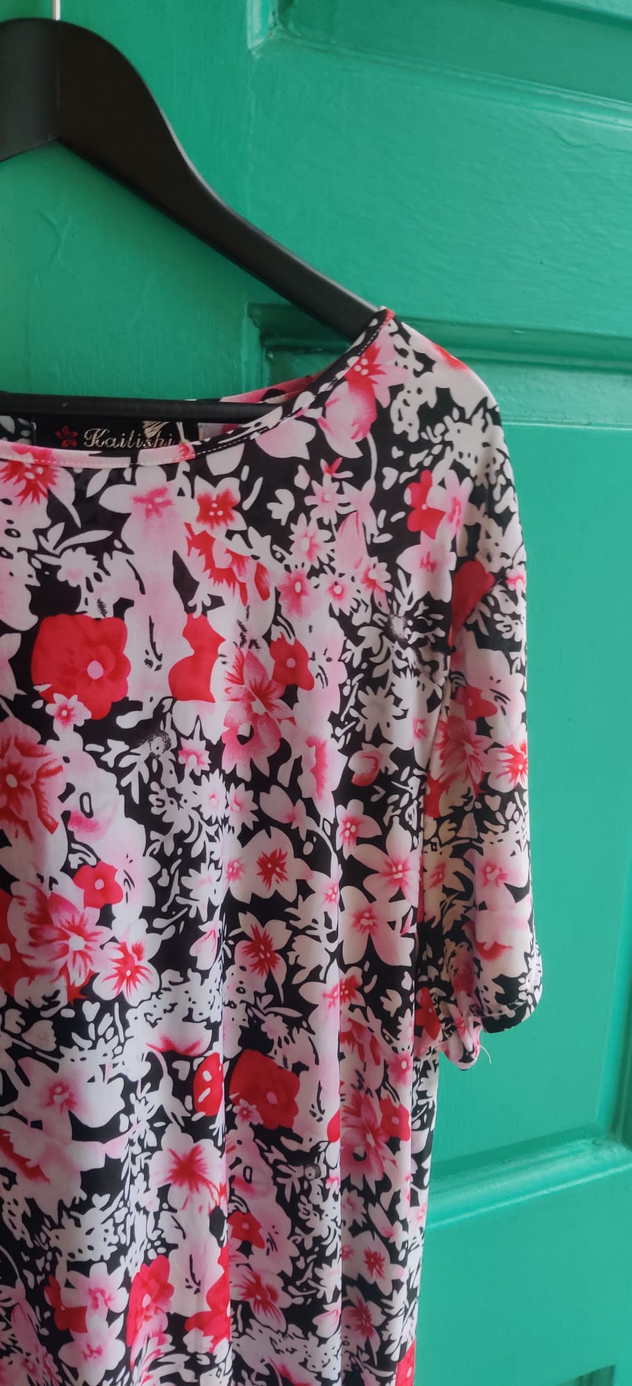 Black and pink floral dress UK size 26/28