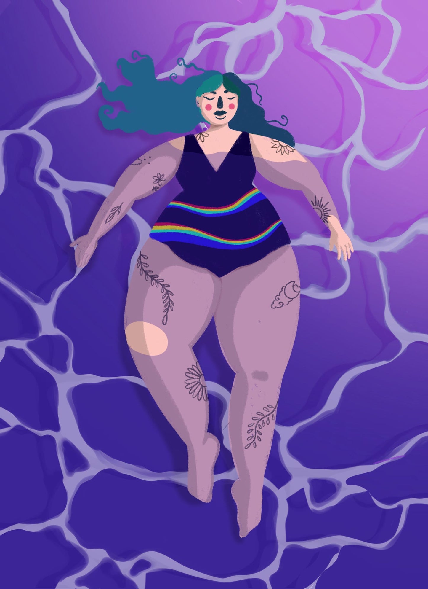 Sunny days Fat Positive Art Print