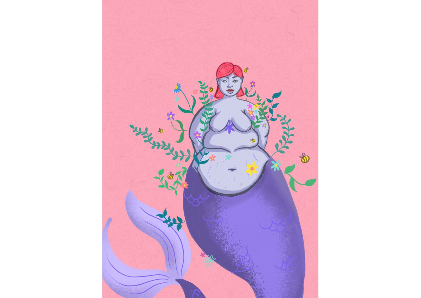 Garden Mermaid fat positive art print