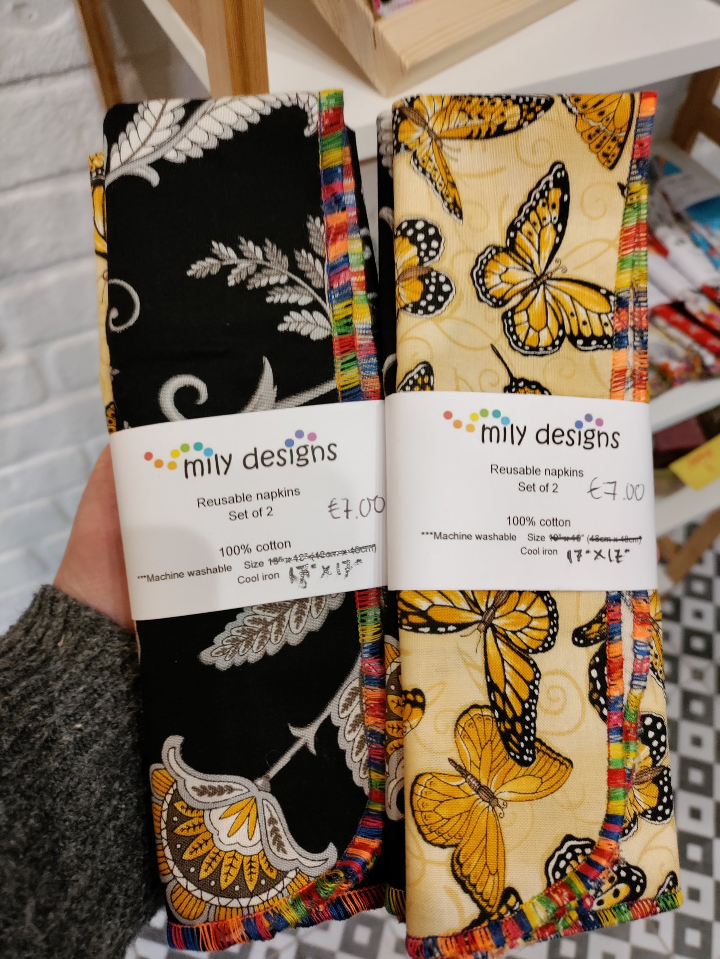 Reusable Napkins - lucky dip set of two complimentary fabrics