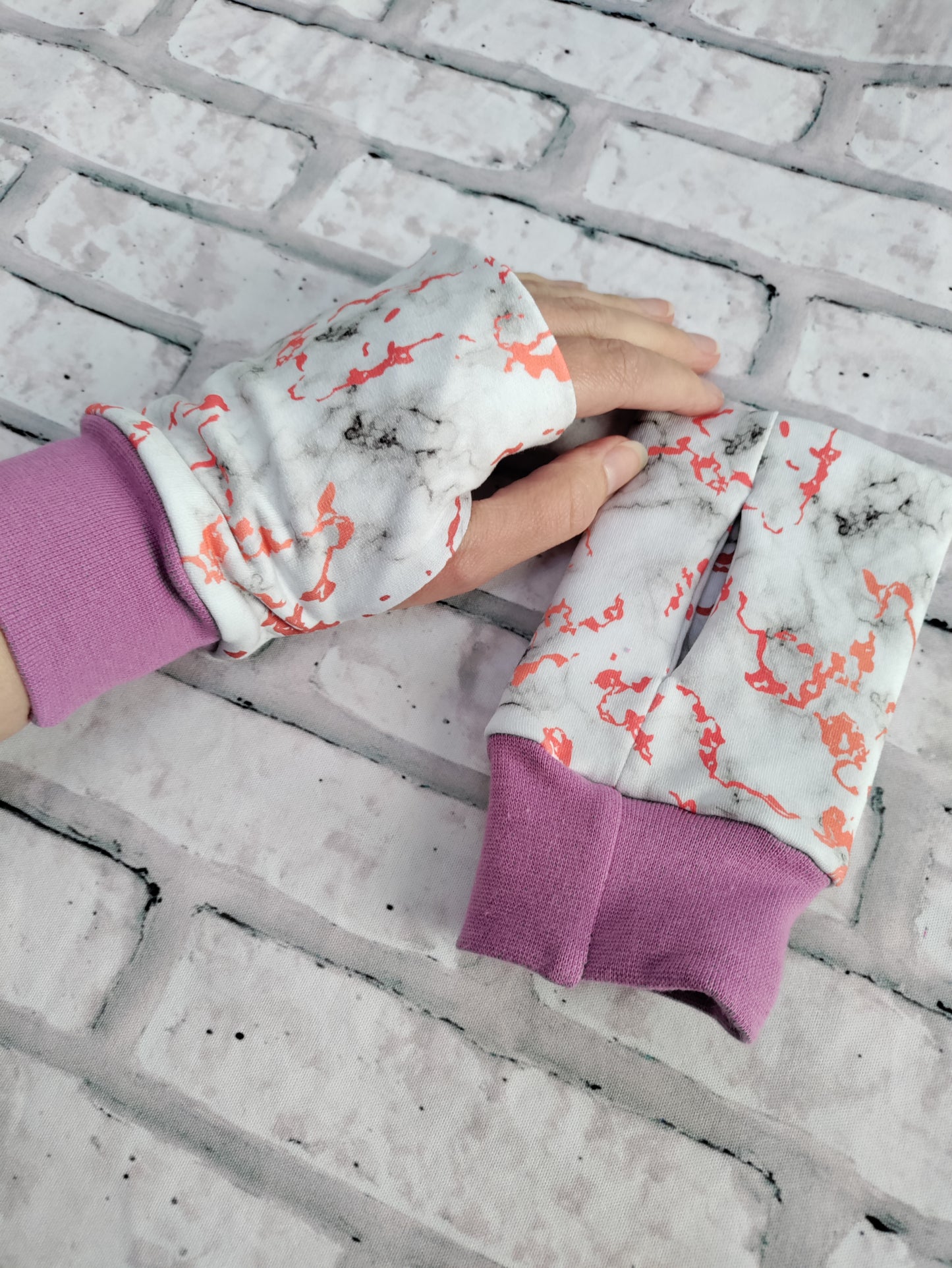 Wrist / hand warmers, organic french terry