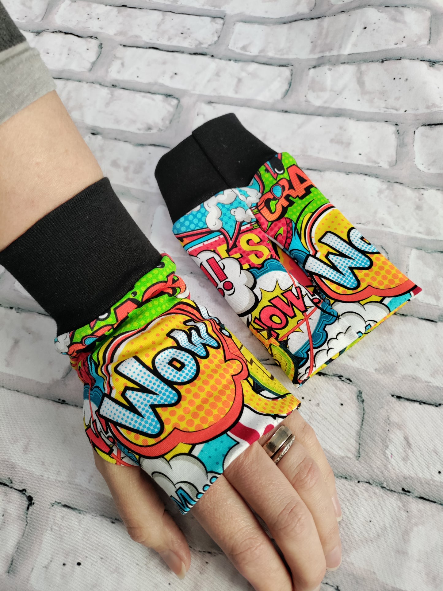 Wrist / hand warmers, organic french terry
