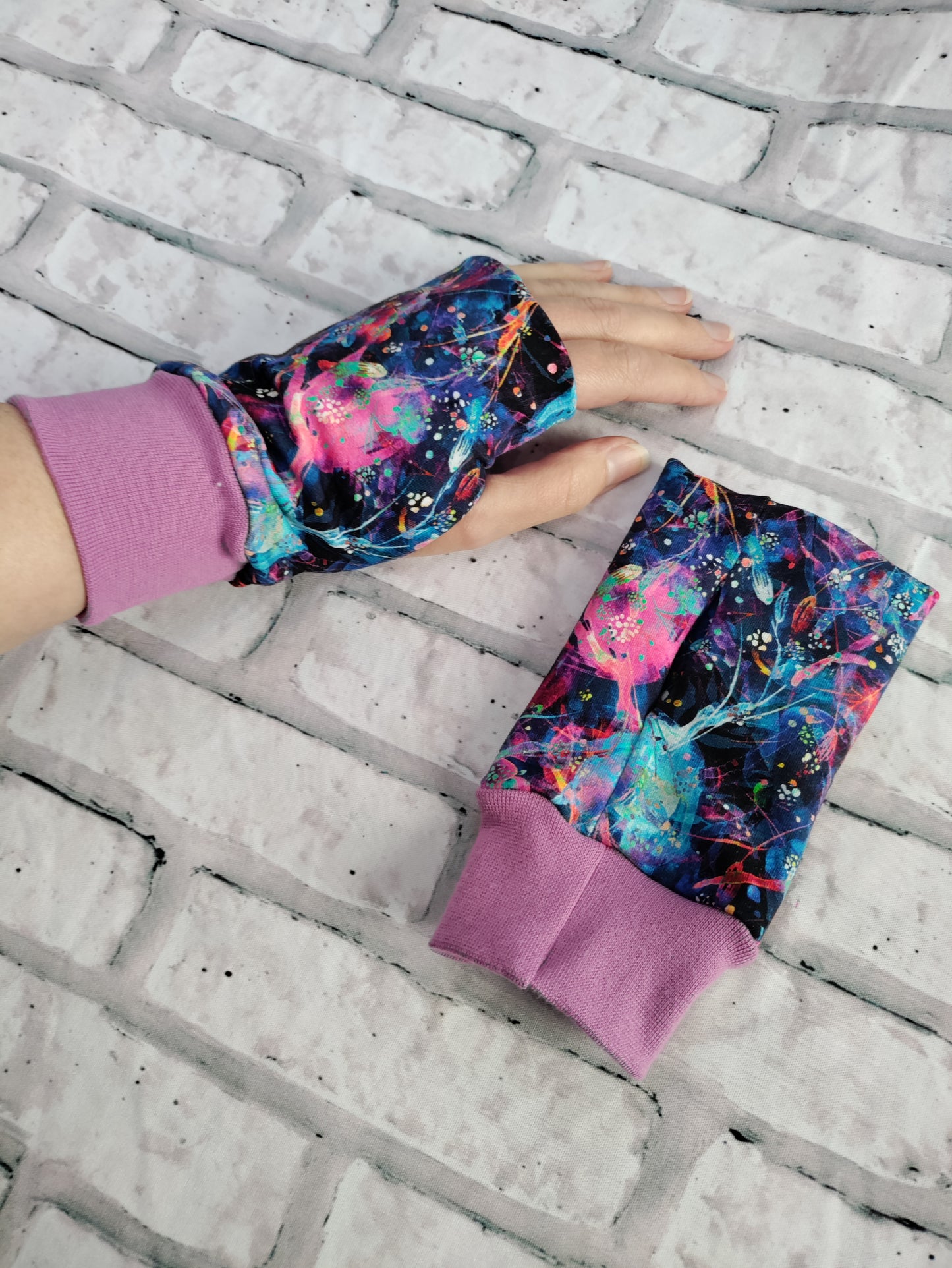 Wrist / hand warmers, organic french terry