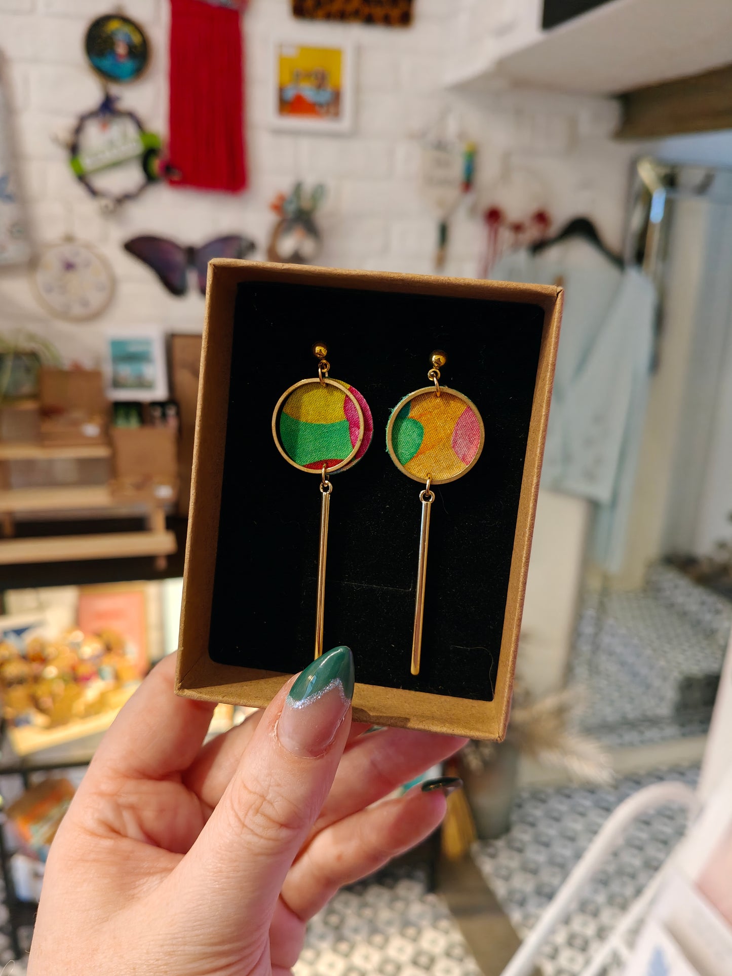 Leather drop earrings