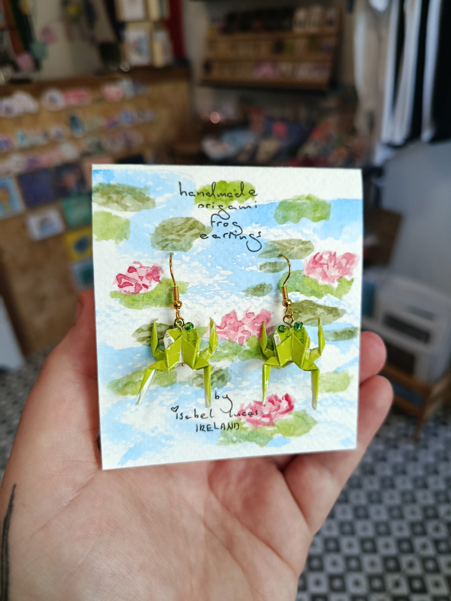 Isabel Lucas Origami Frog Earrings
