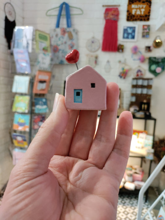 Tiny ceramic houses - pastel collection