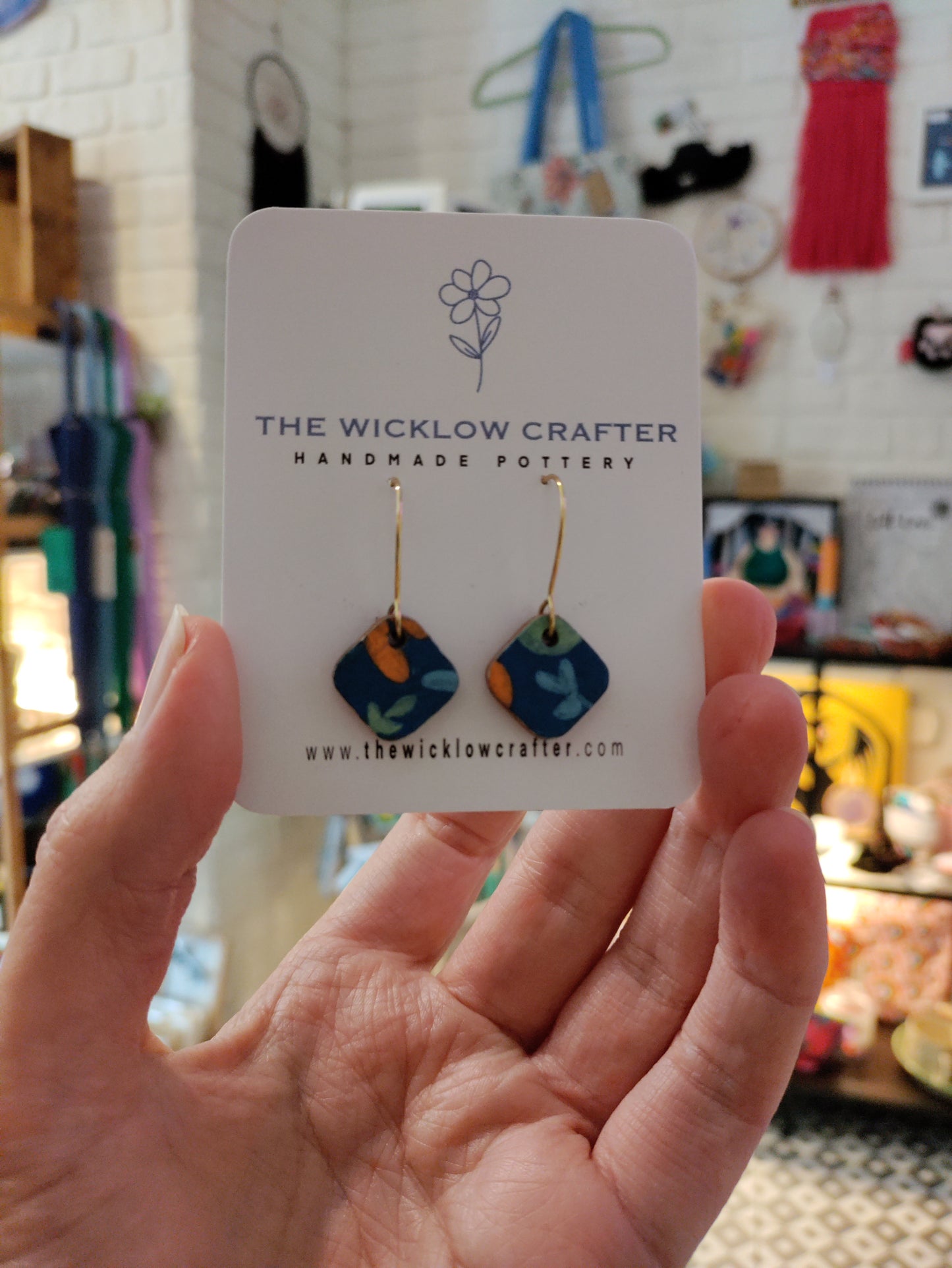Hoop style ceramic earrings