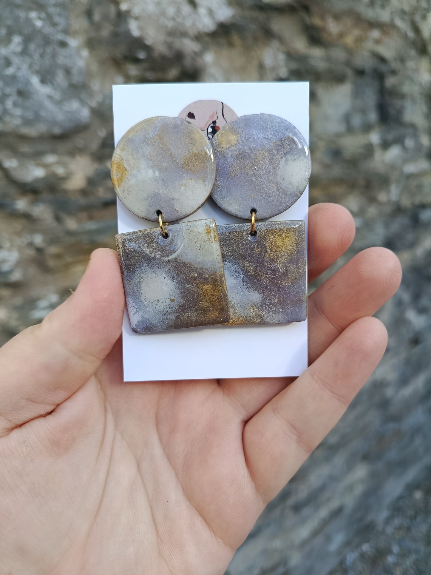 Square statement earrings