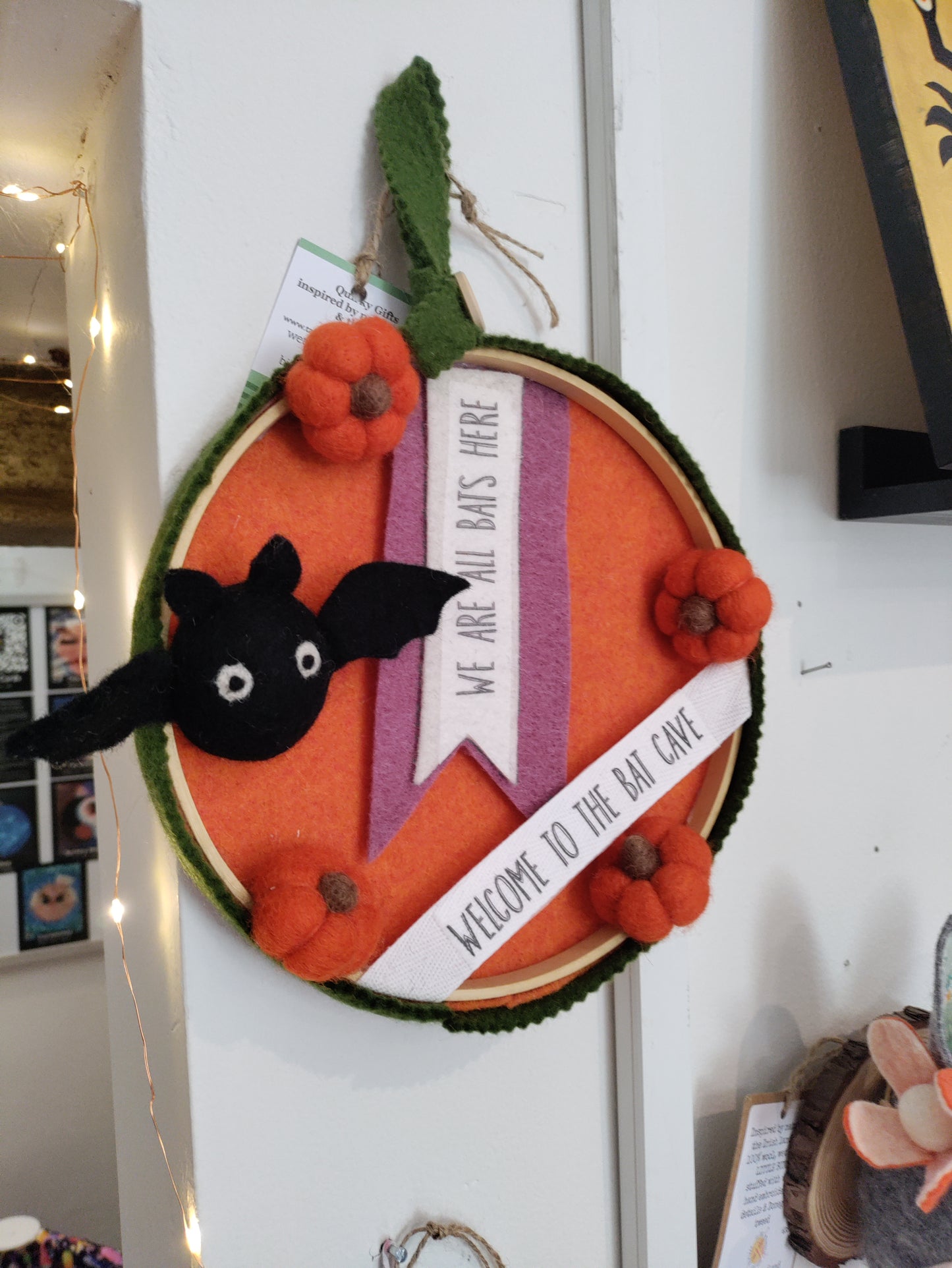Bats felted wreath