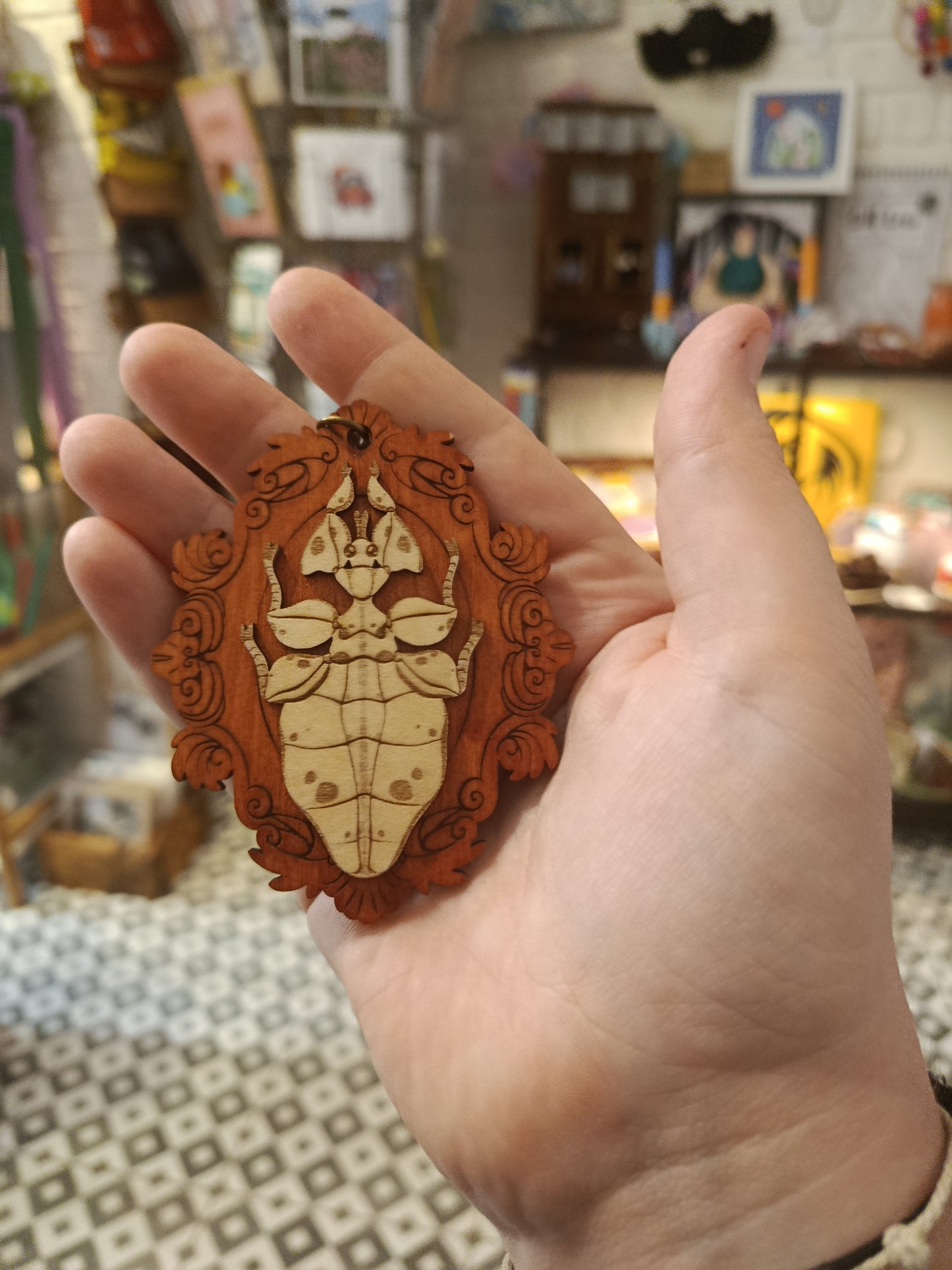 Vintage Style Wooden Bug Keyrings