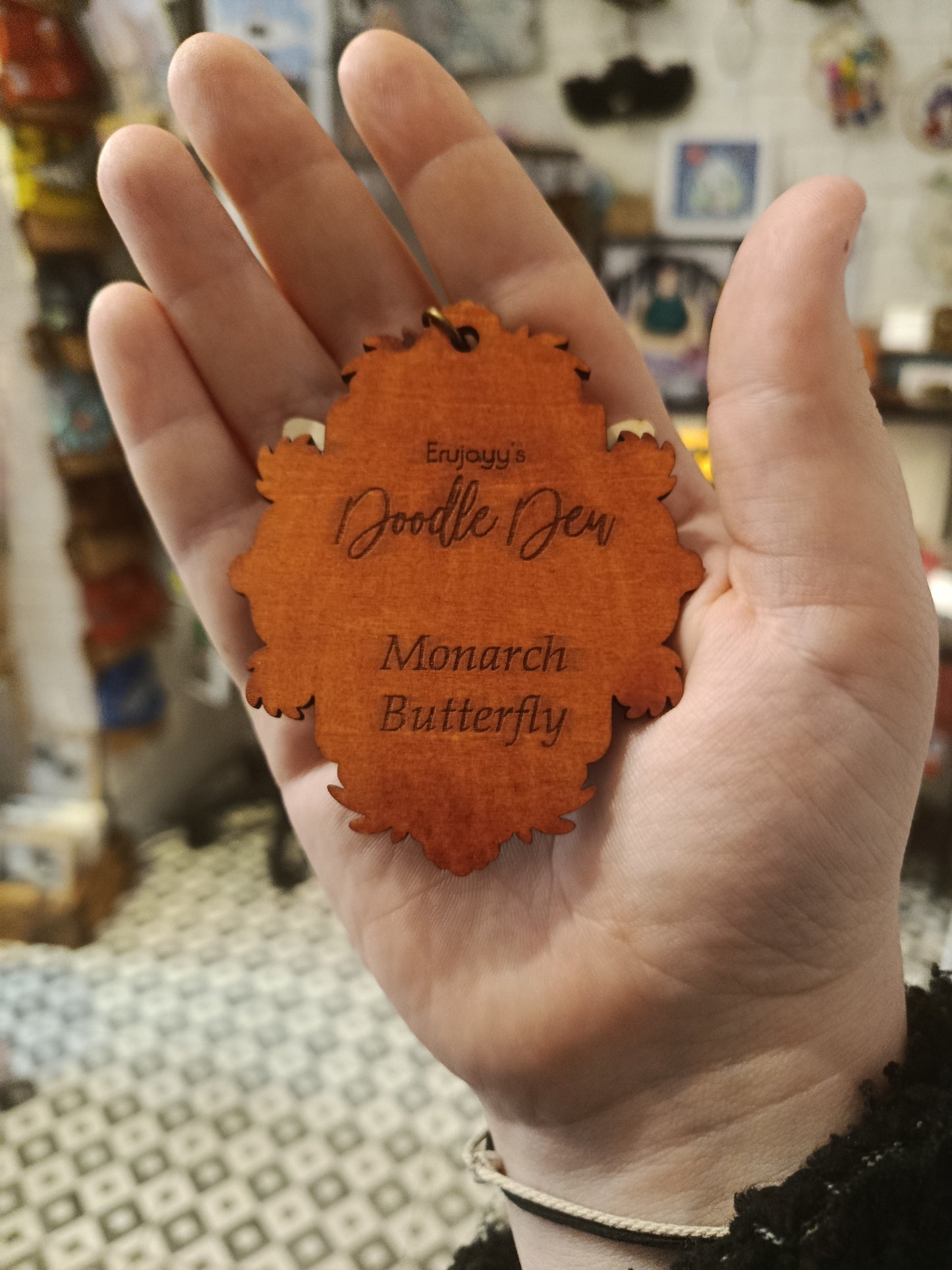 Vintage Style Wooden Bug Keyrings