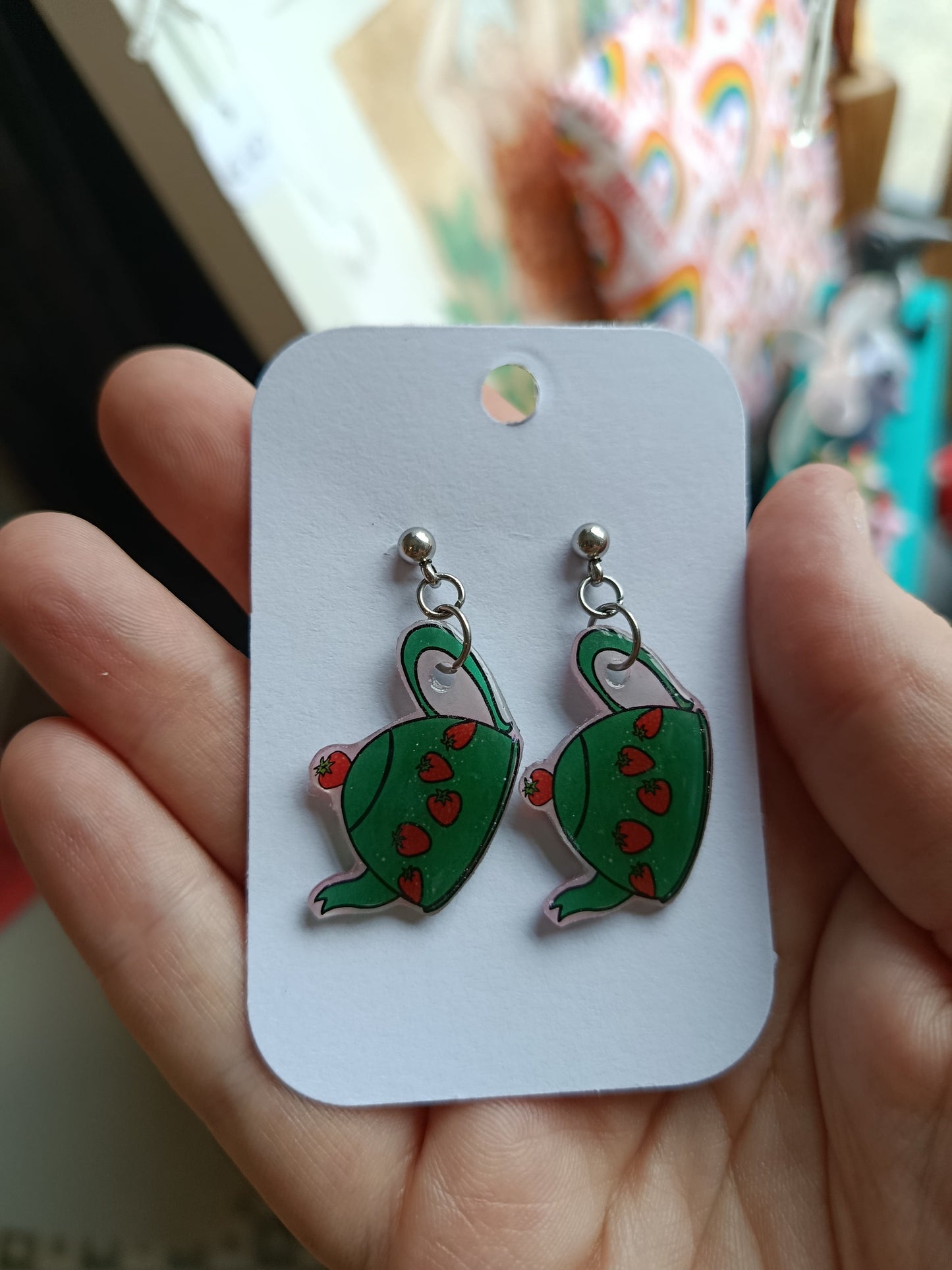 Strawberry Teapot Earrings