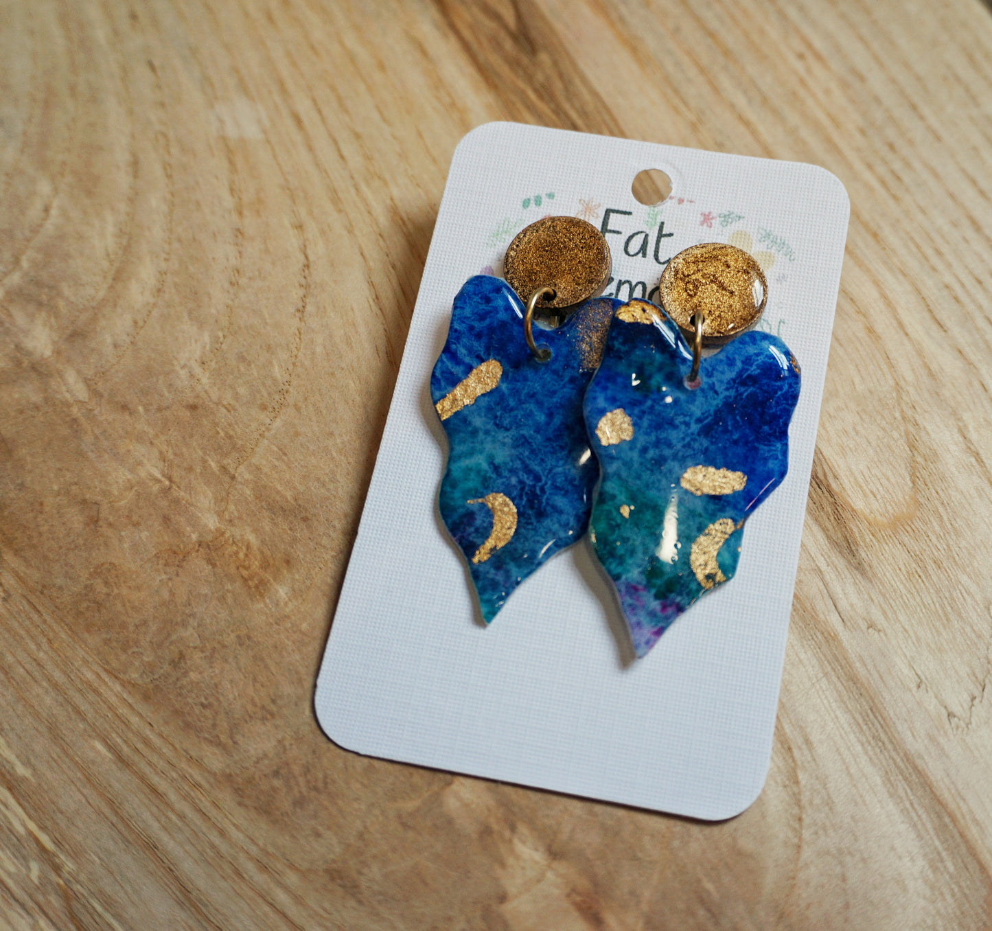 Ivy Earrings Blue and Gold FL33