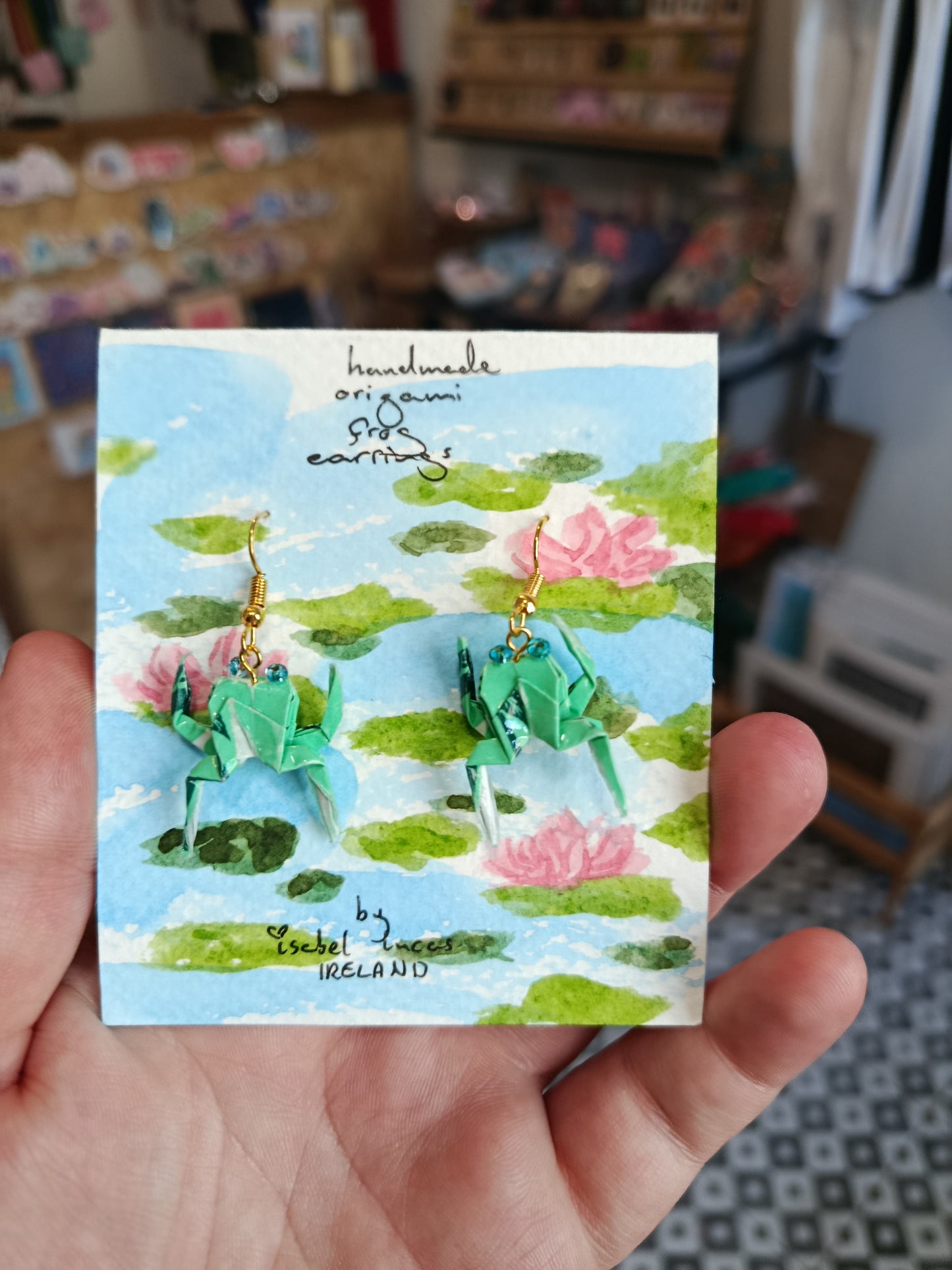 Isabel Lucas Origami Frog Earrings