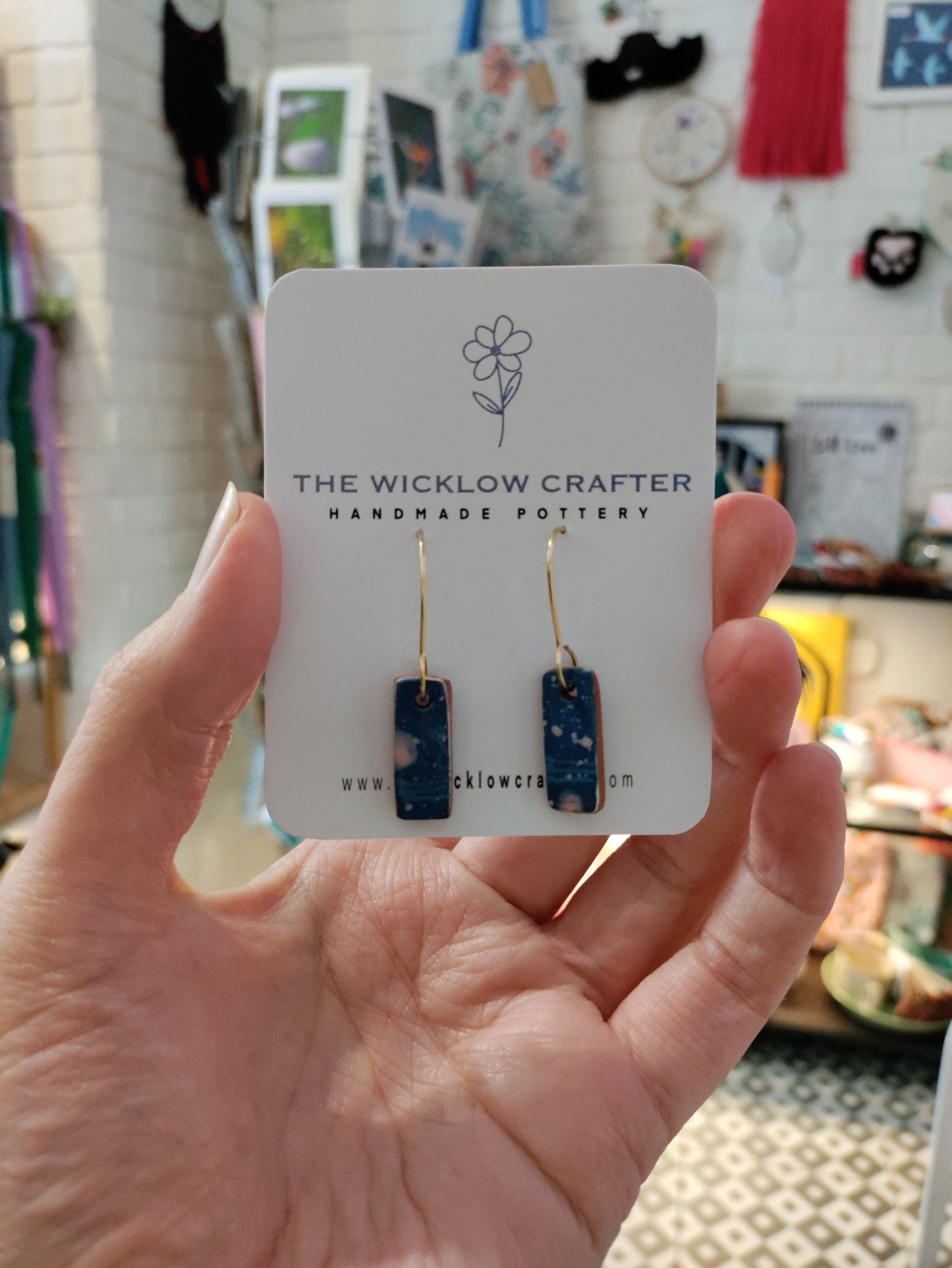 Hoop style ceramic earrings
