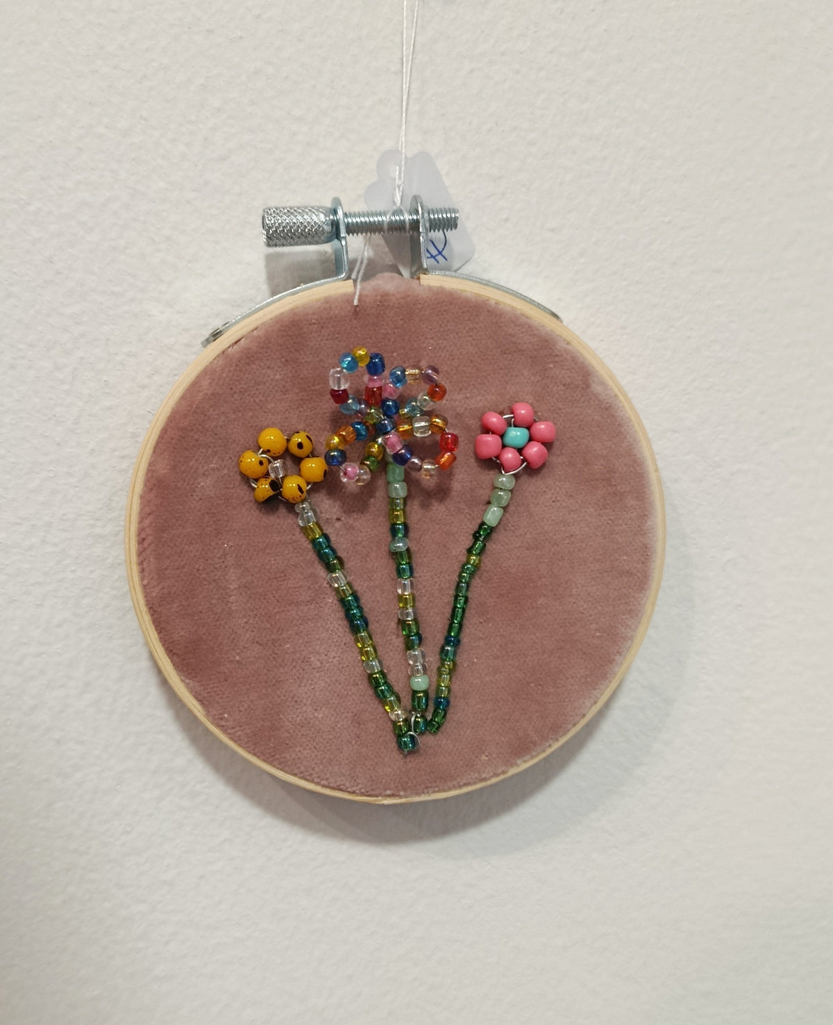 Beaded Flower hoops