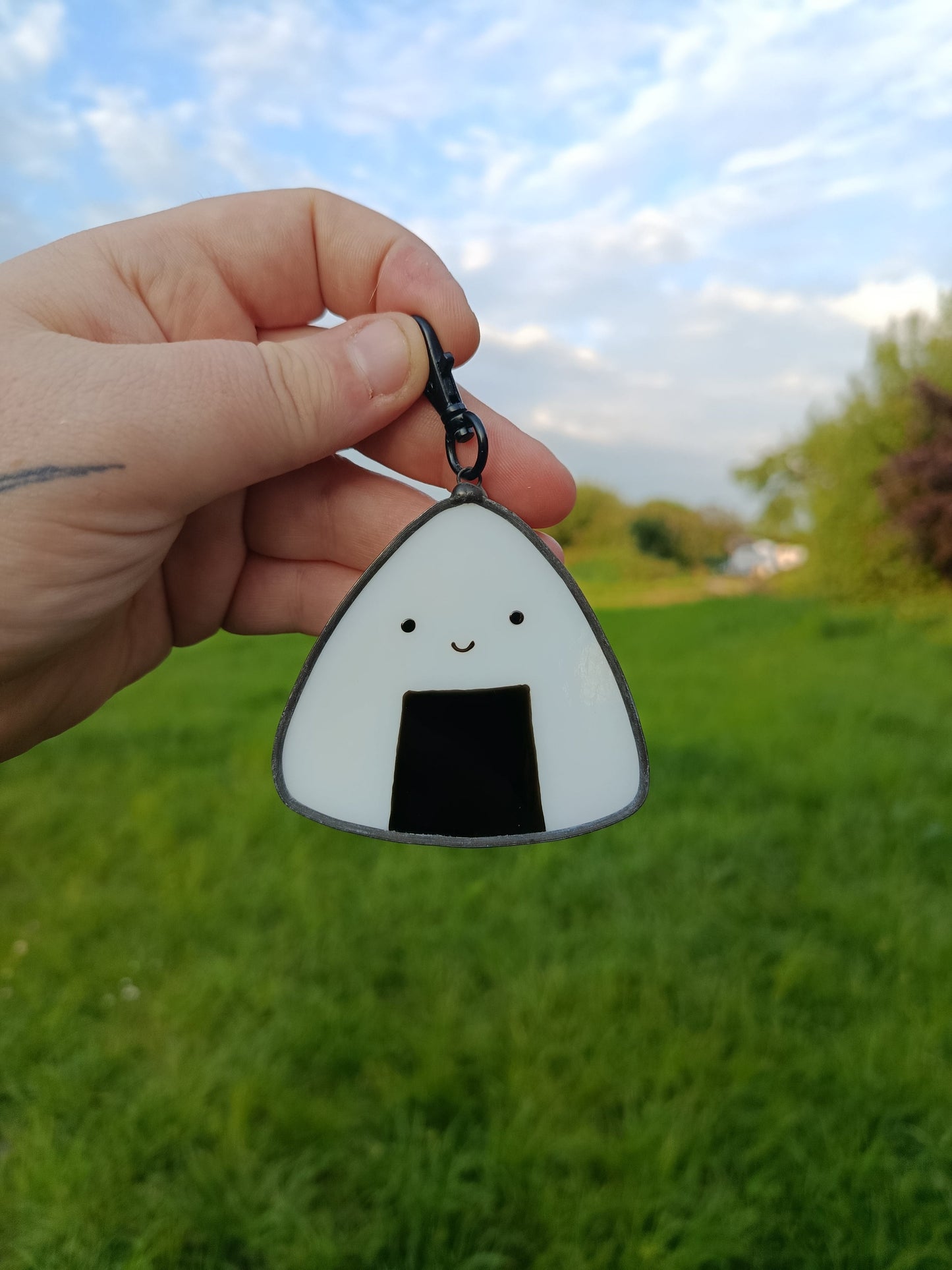 Onigiri Stained Glass Art