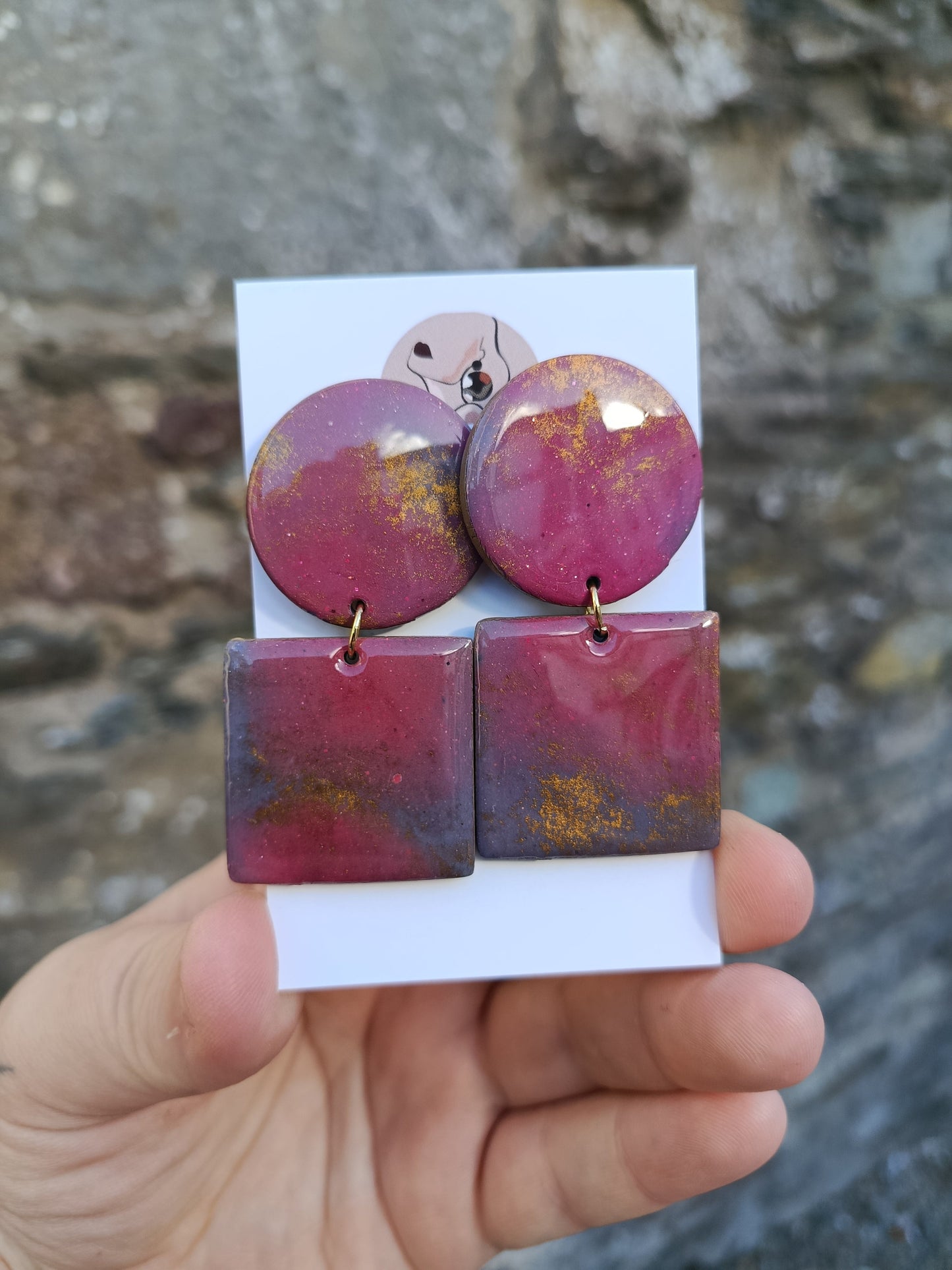 Square statement earrings