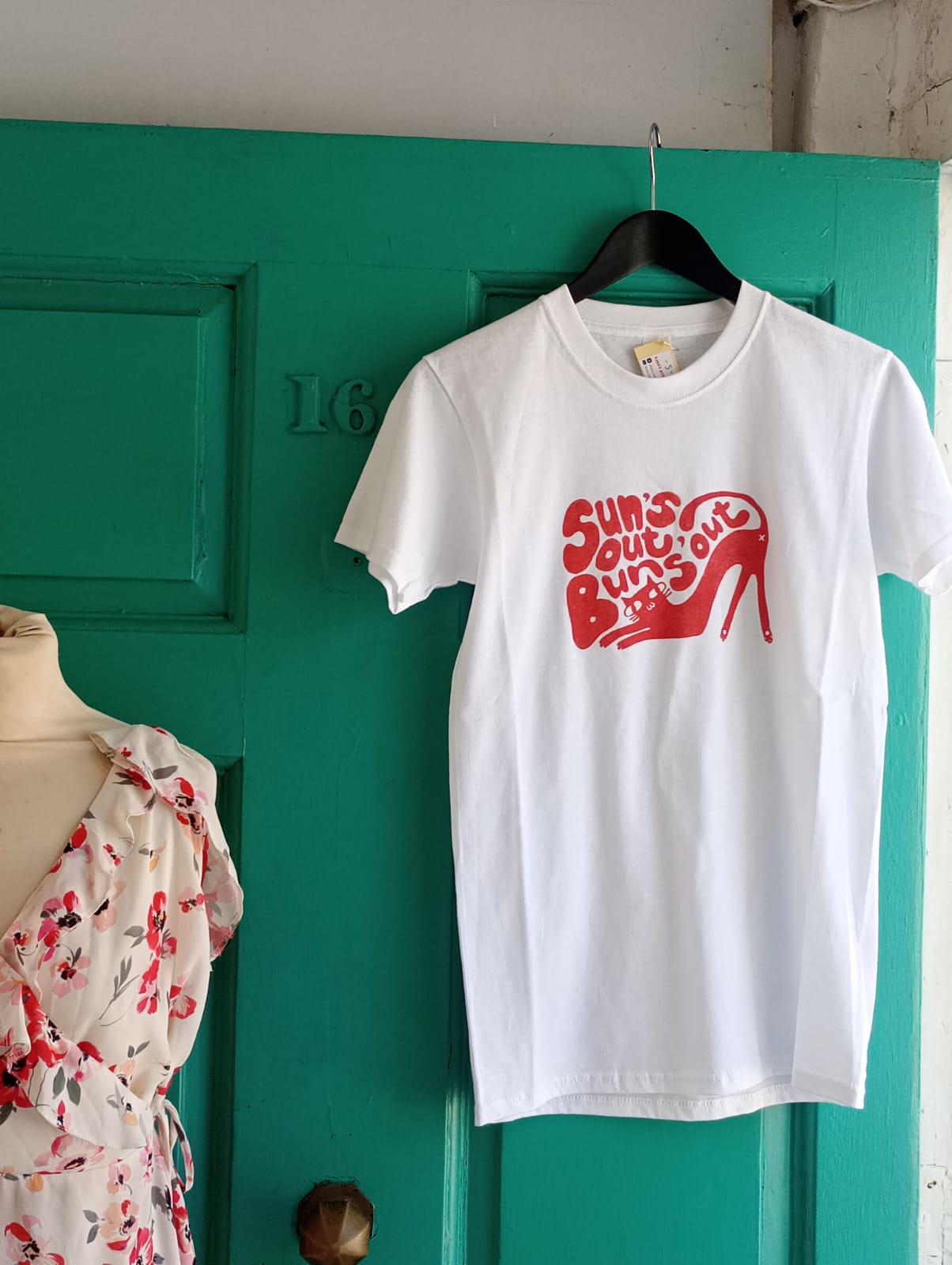 Suns Out Buns Out Hand Printed T-shirt