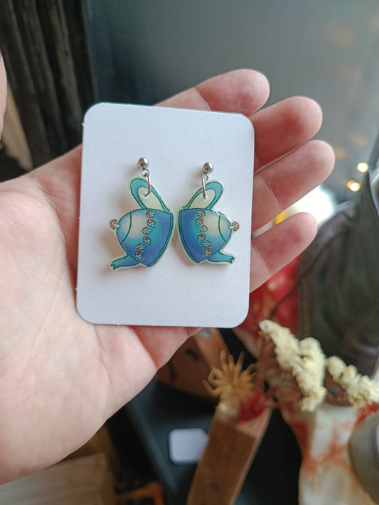 Blue mushroom teapot FLPT1