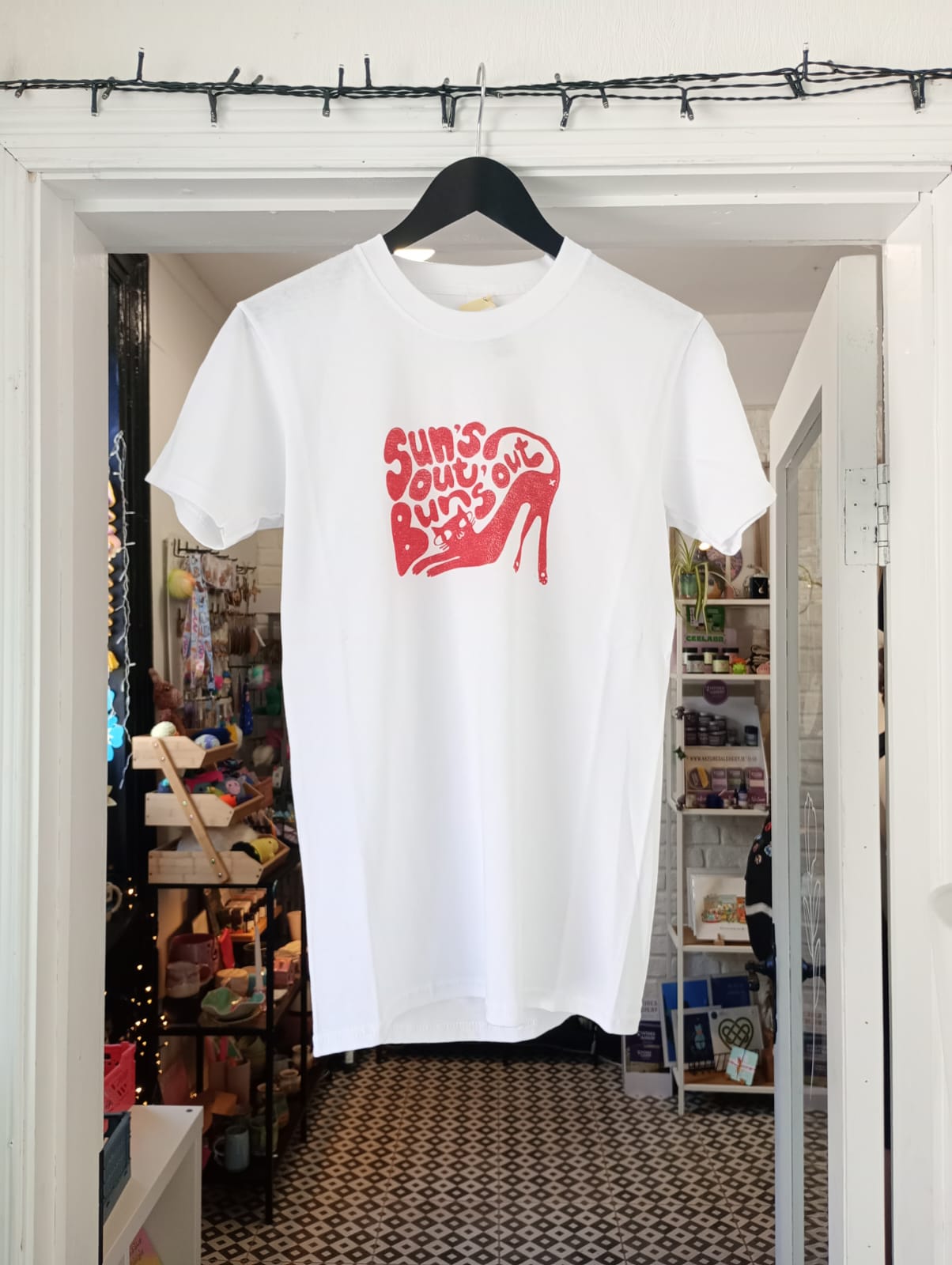 Suns Out Buns Out Hand Printed T-shirt