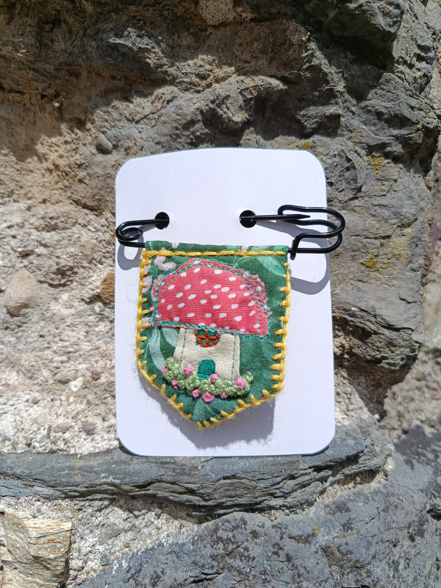 Mushroom House Embroidered Banner Badge