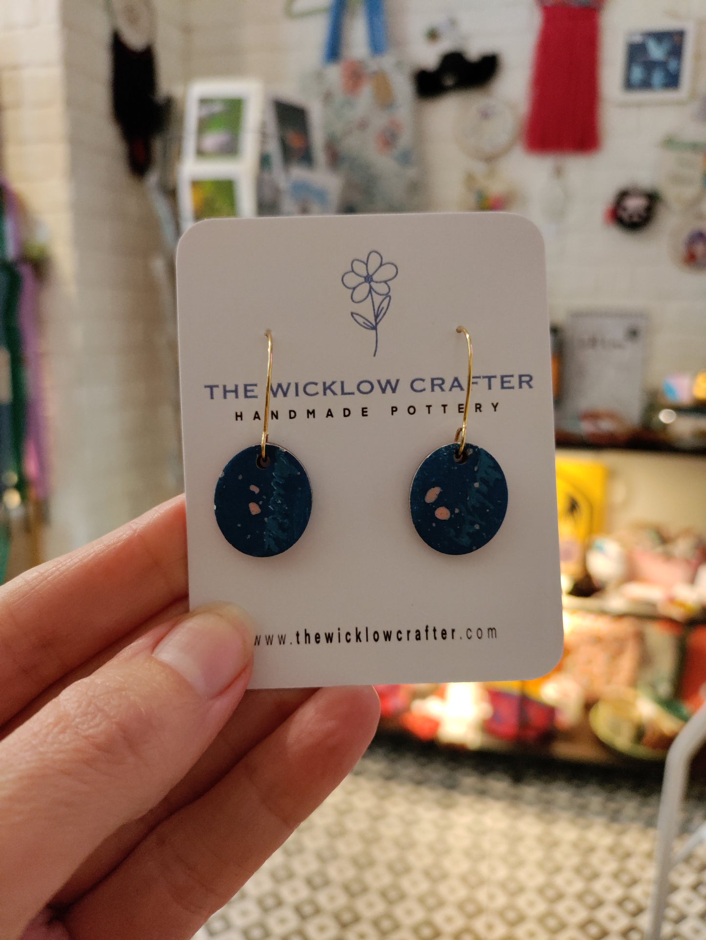 Hoop style ceramic earrings