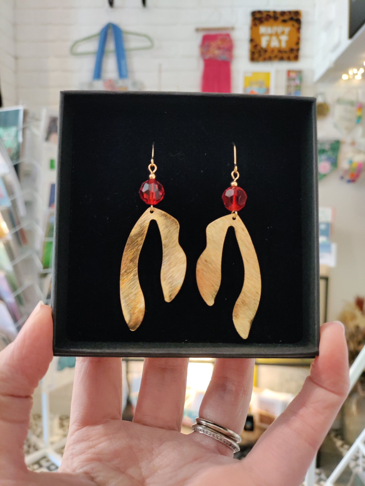 Large brass earrings