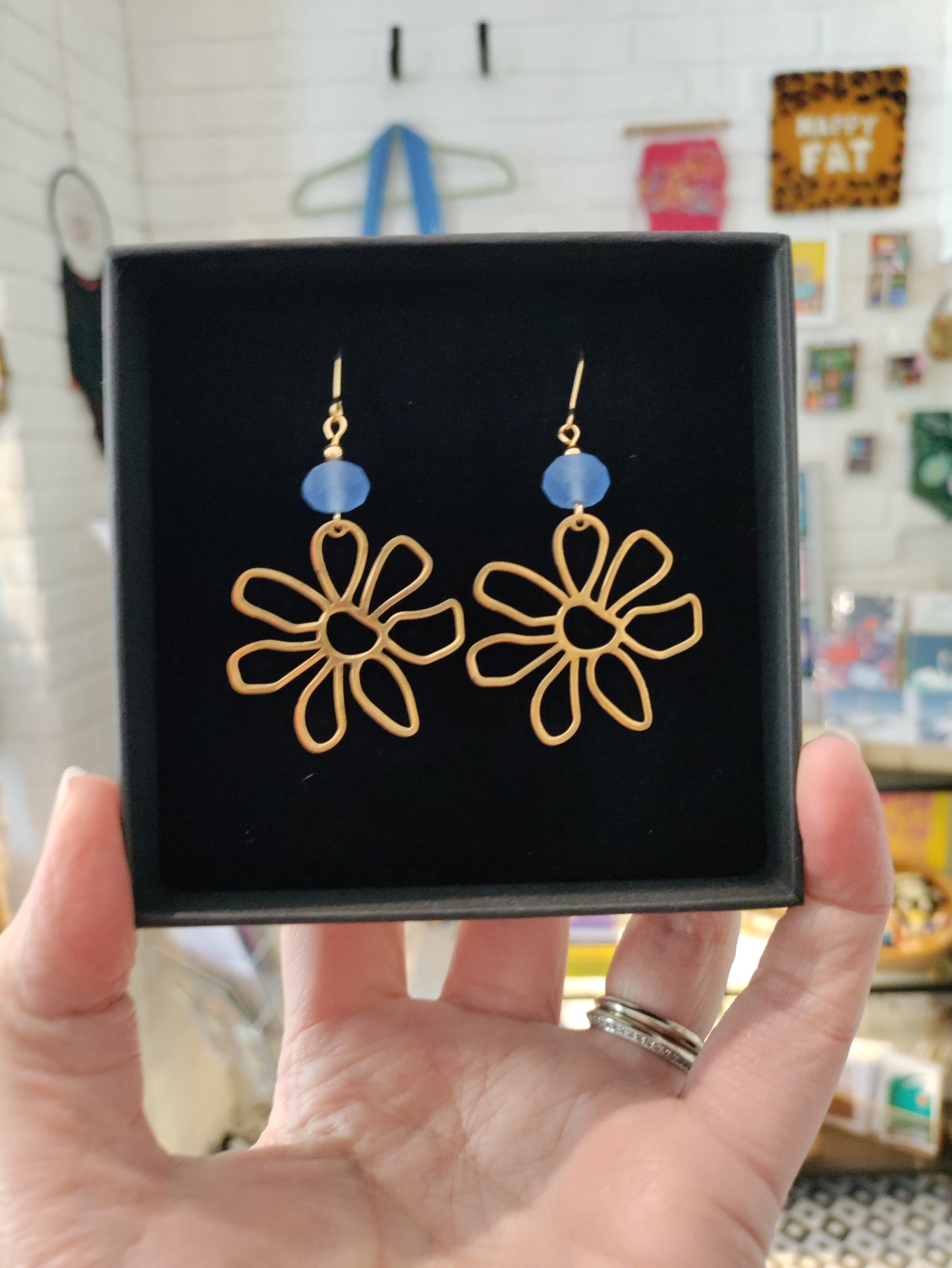 Large brass earrings