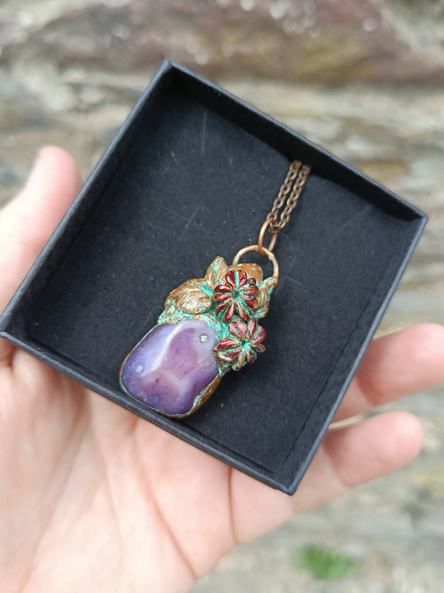 Electroformed Agate Necklace CH3