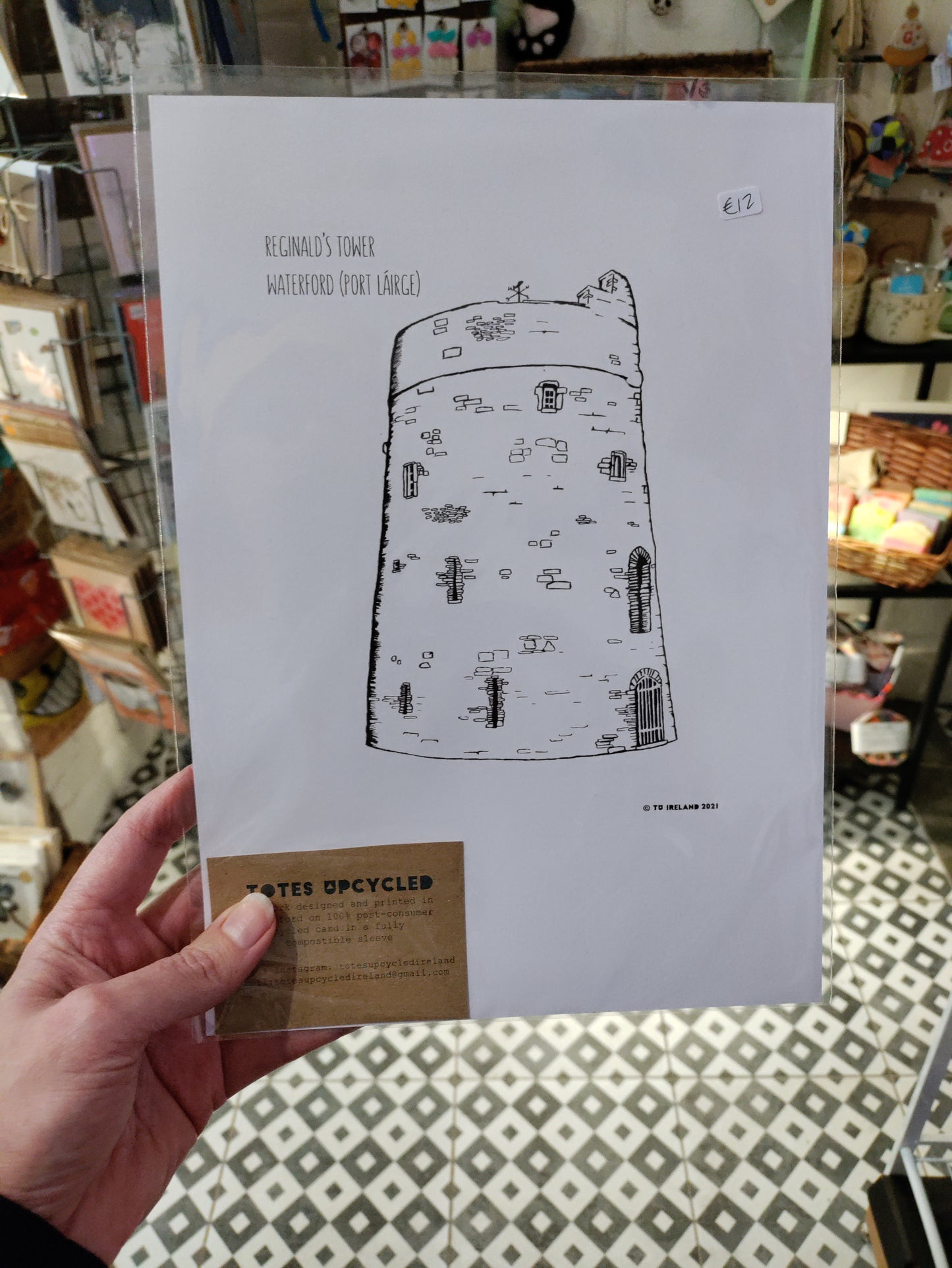 Totes upcycled Reginald's Tower print