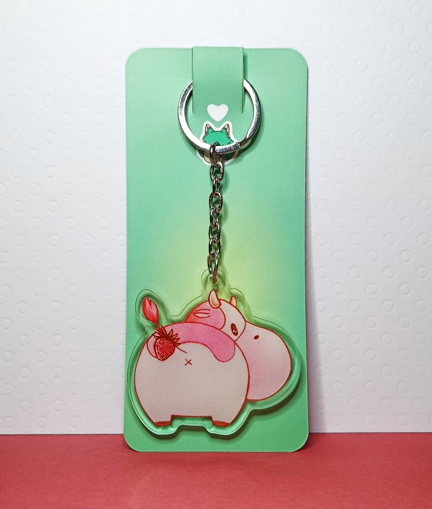 Strawberry Cow Keychain