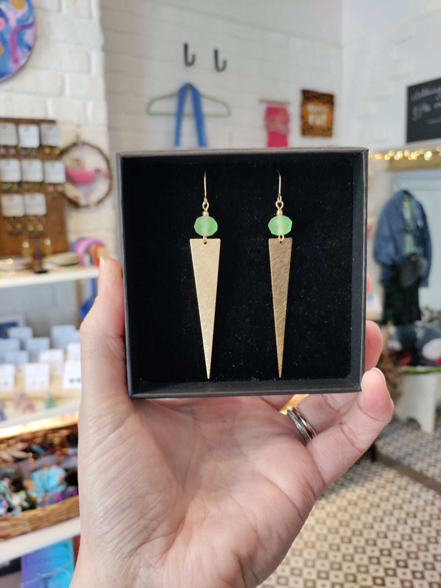 Large brass earrings
