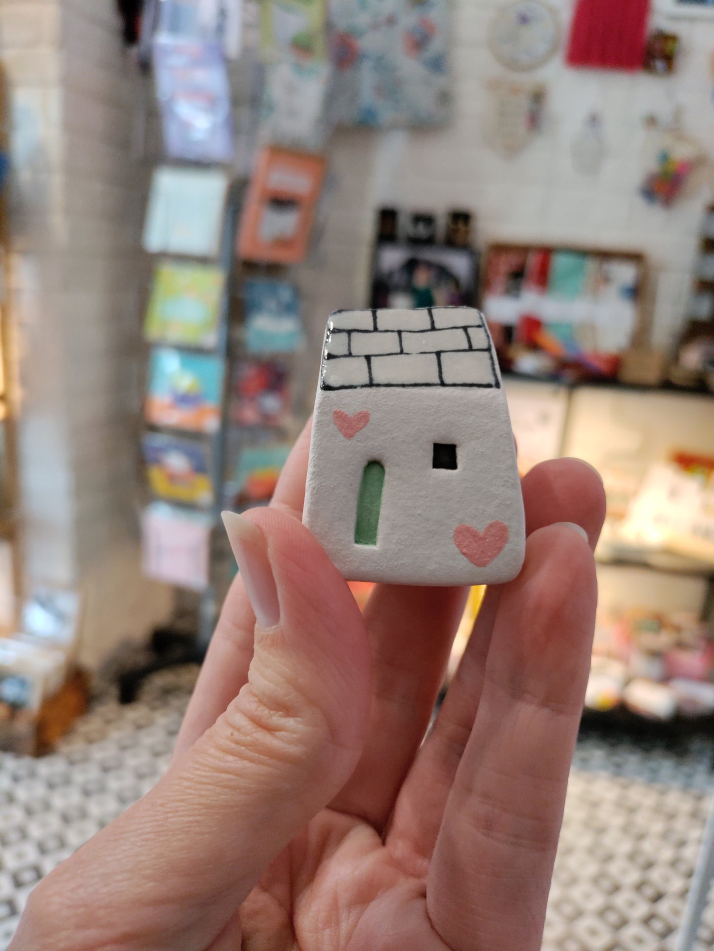 Tiny ceramic houses - pastel collection