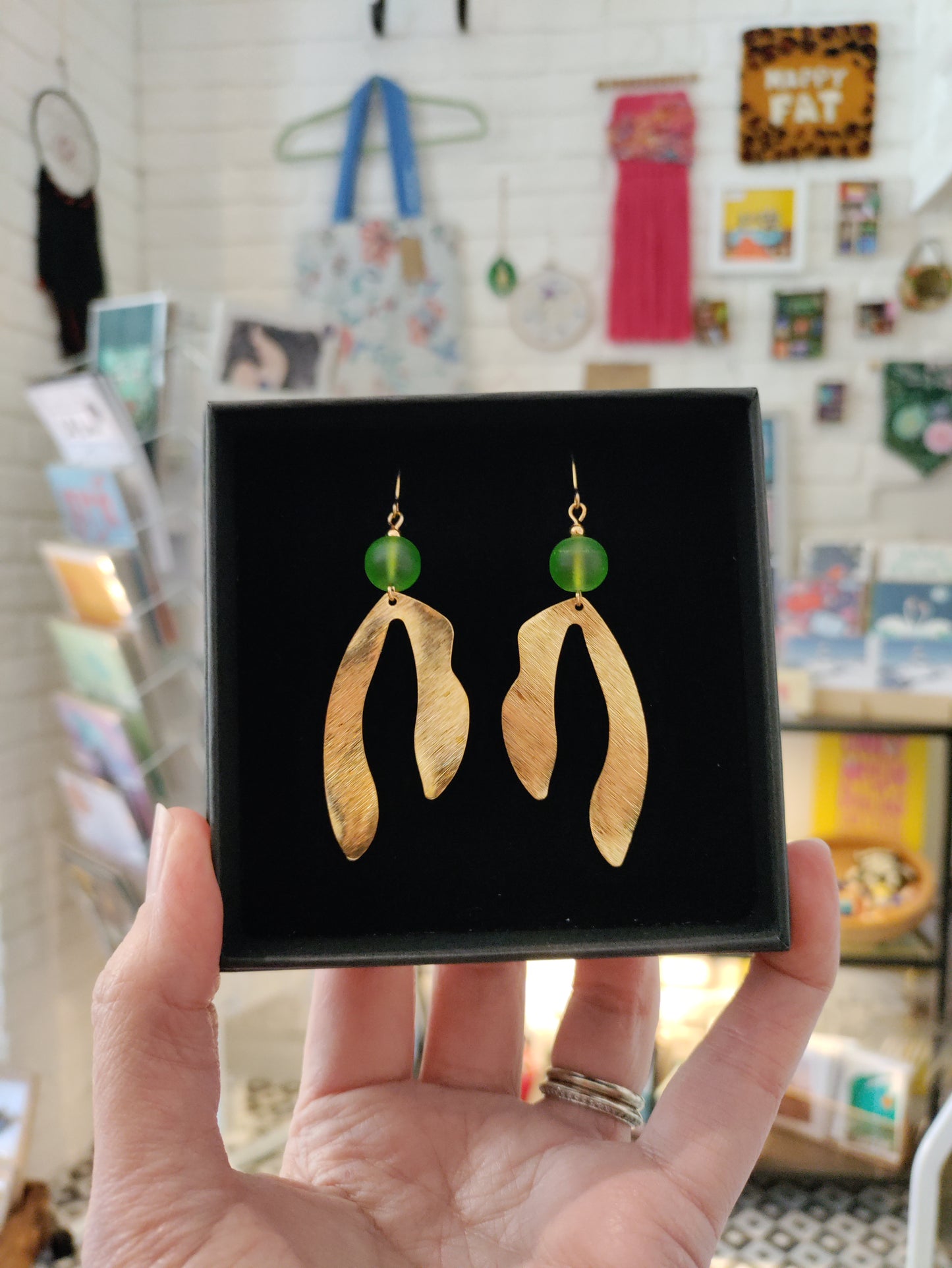 Large brass earrings