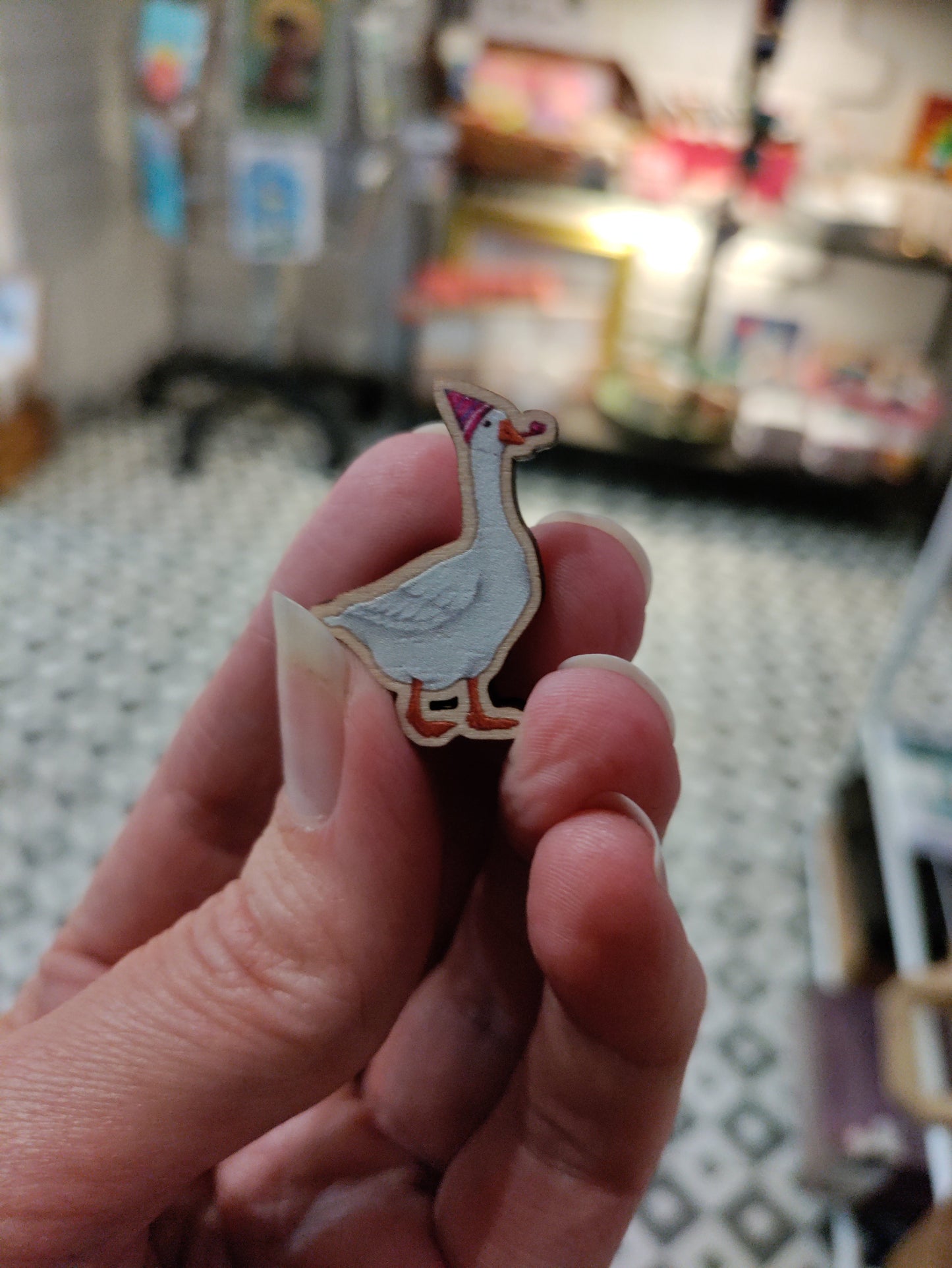 Wooden fantaisie made badge