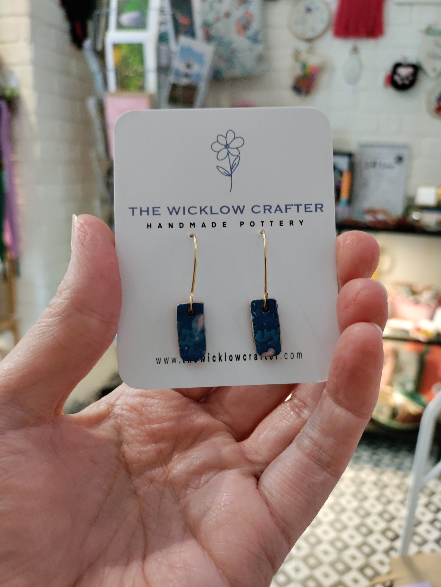 Hoop style ceramic earrings