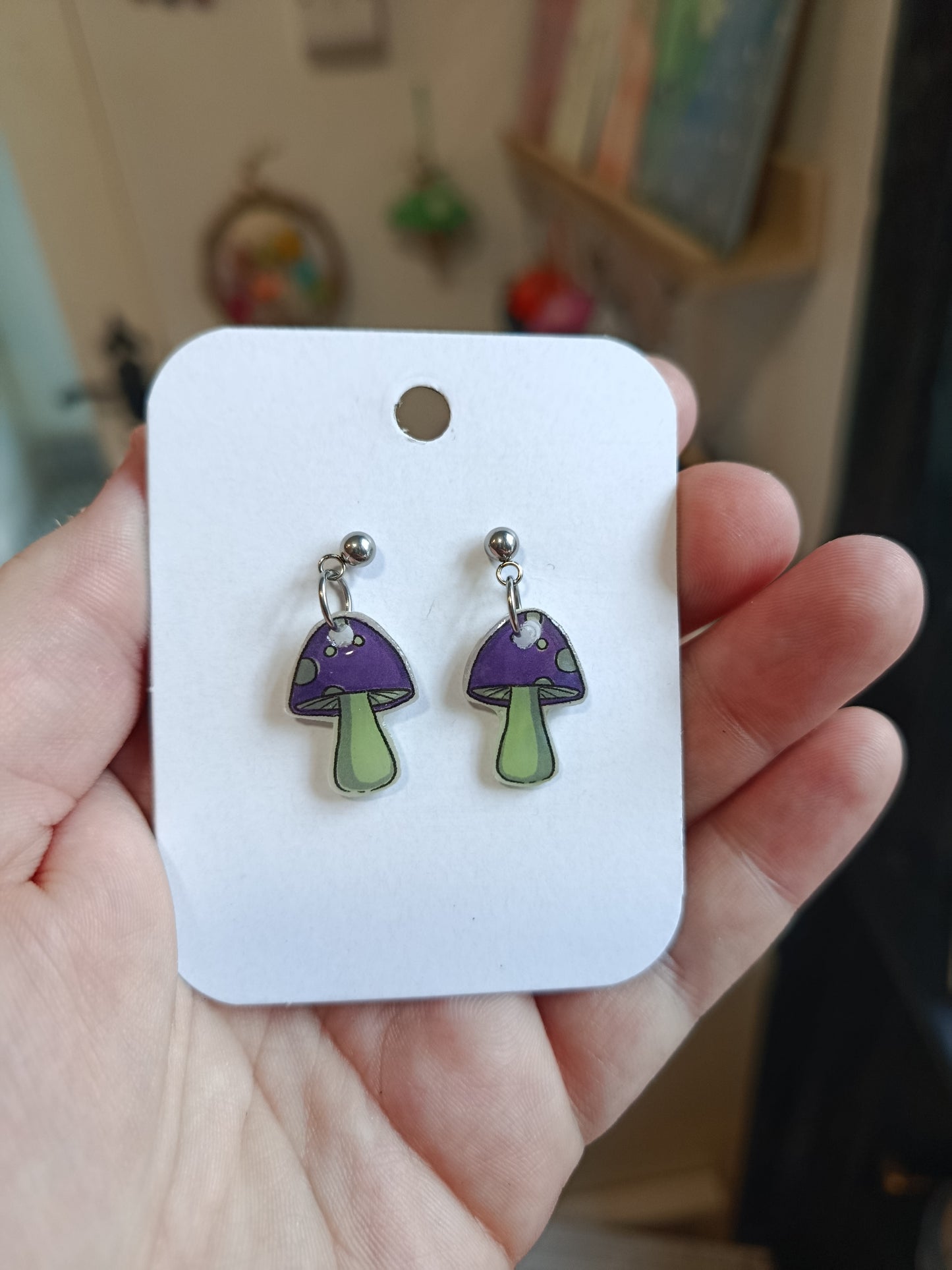Small Mushroom Earrings FLMU1