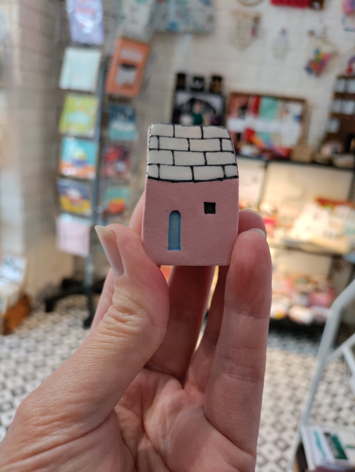 Tiny ceramic houses - pastel collection