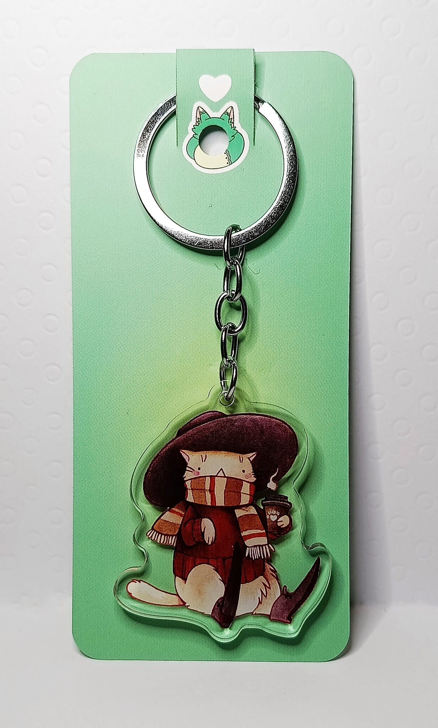 Latte Cat Keychain