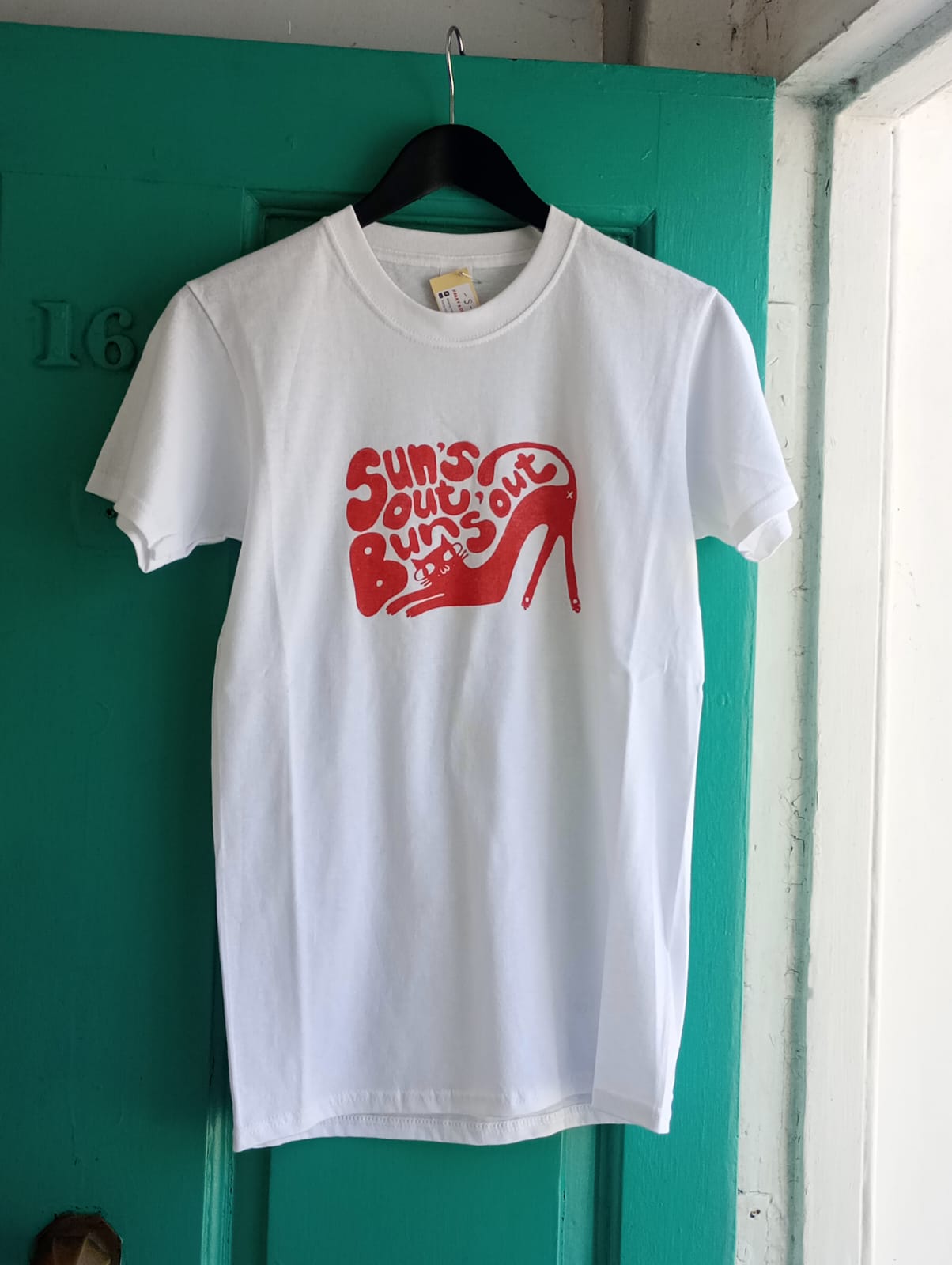 Suns Out Buns Out Hand Printed T-shirt