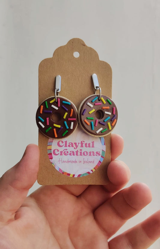 Chocolate Doughnut Earrings