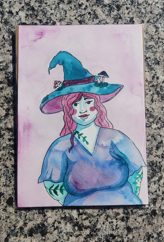 Mushroom witch Original Painting