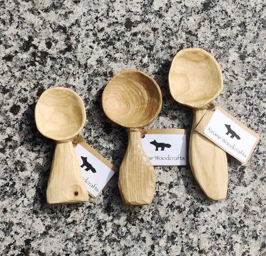 Hand carved coffee scoops