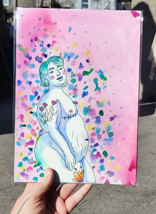 Non Binary Fat Art Original Painting