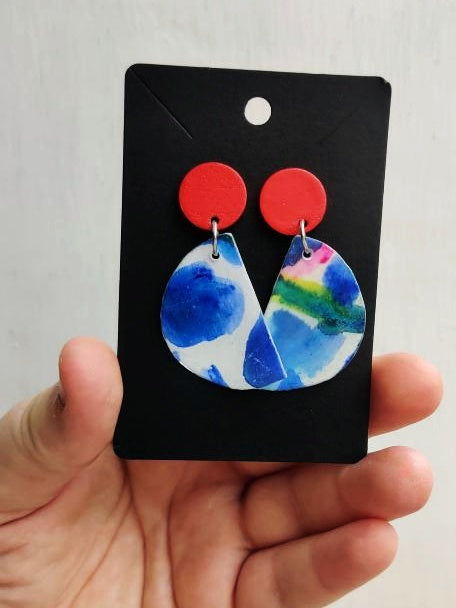 Colour Pop half moon earrings